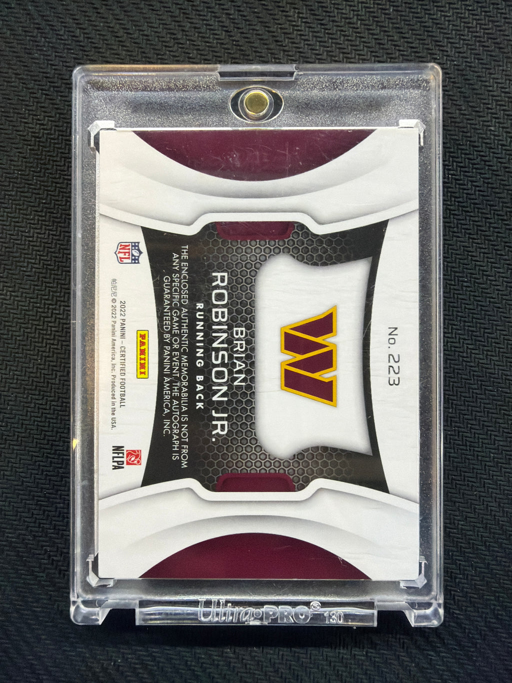 2022 Certified Brian Robinson Jr. Patch Auto /199