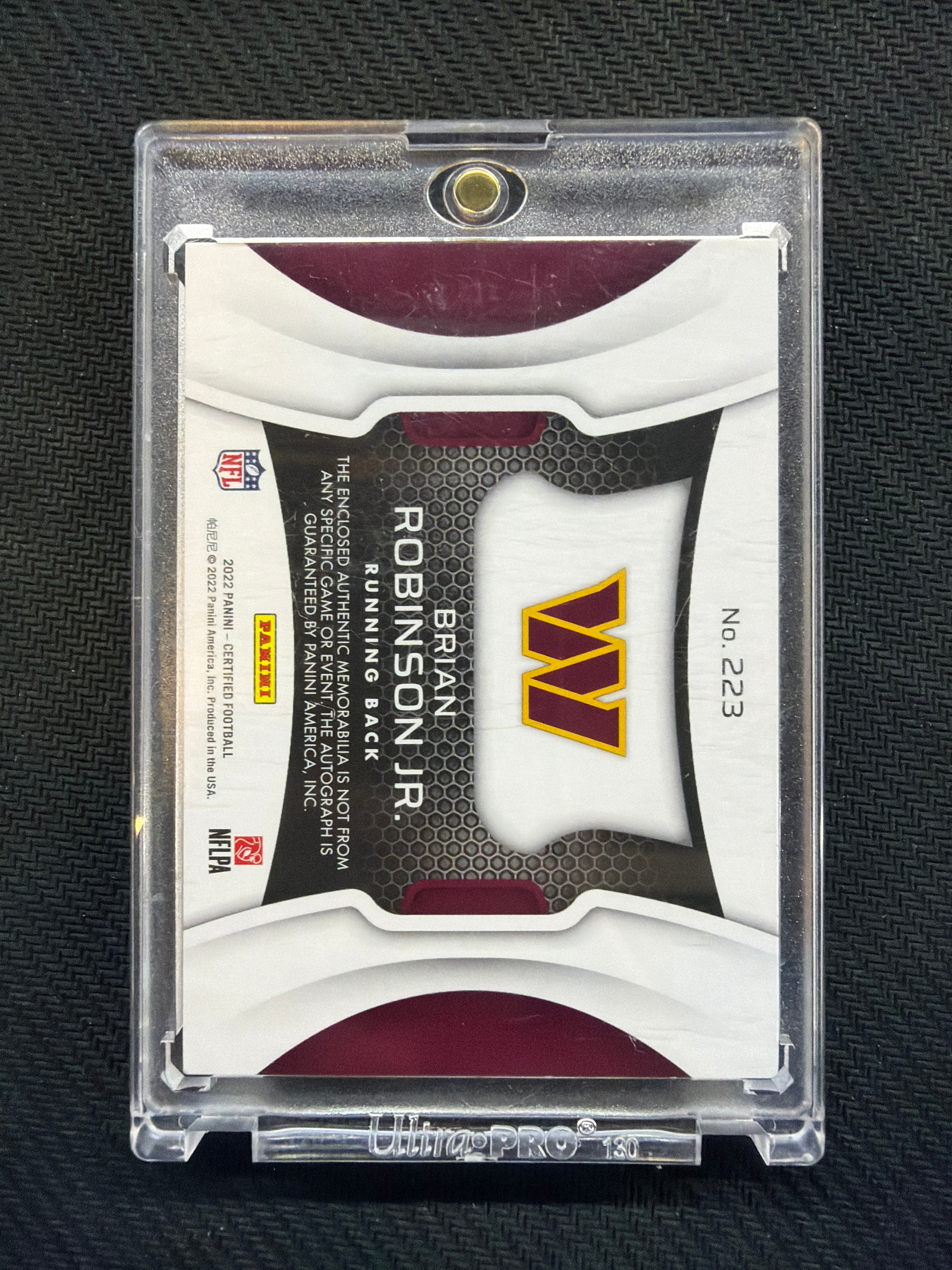 2022 Certified Brian Robinson Jr. Patch Auto /199