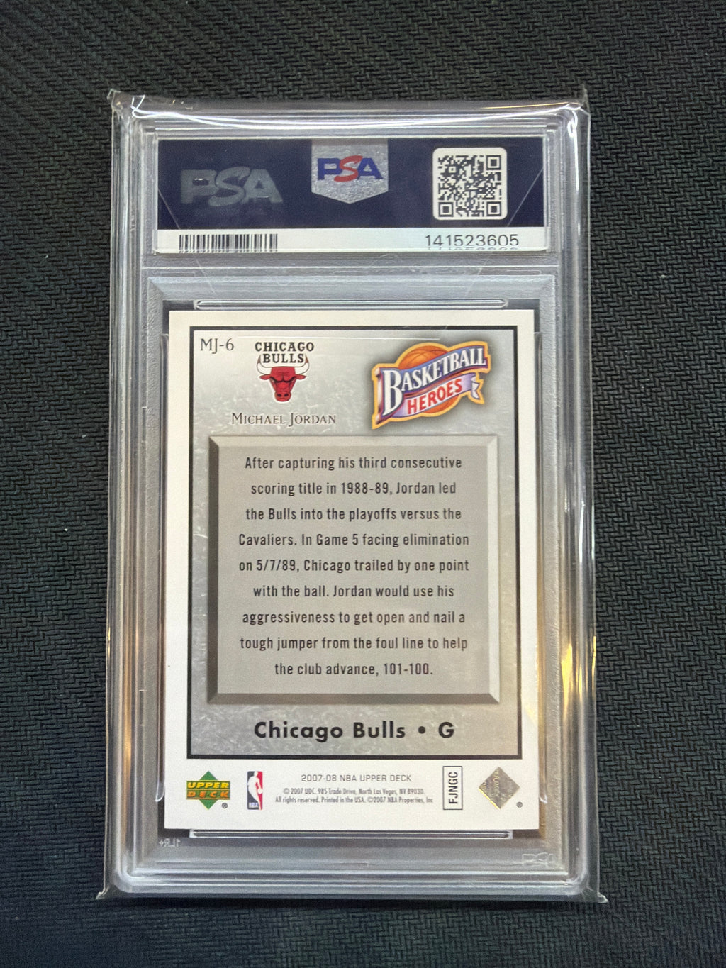 2007 Upper Deck NBA Heroes Michael Jordan PSA 10 Bulls