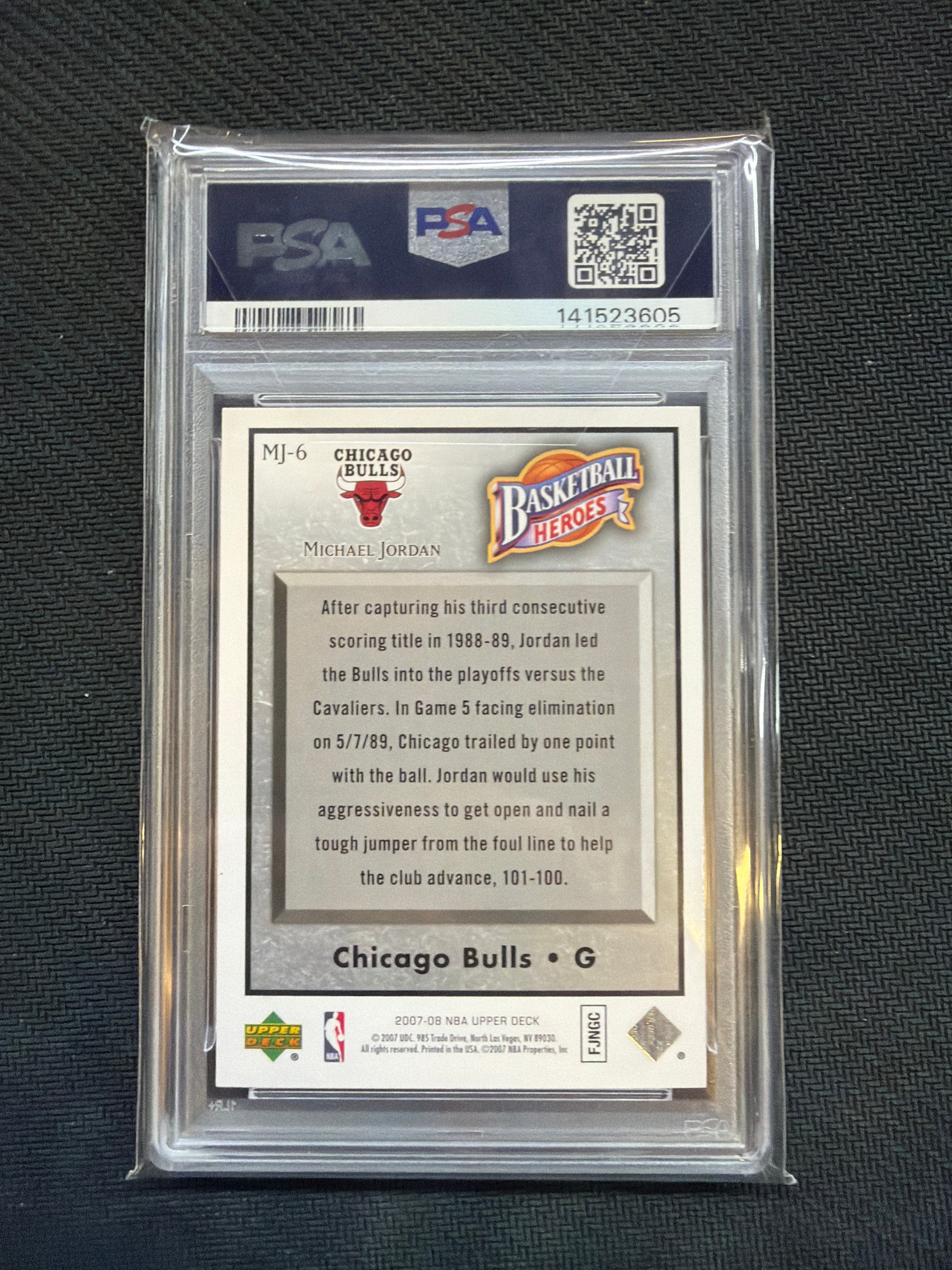 2007 Upper Deck NBA Heroes Michael Jordan PSA 10 Bulls
