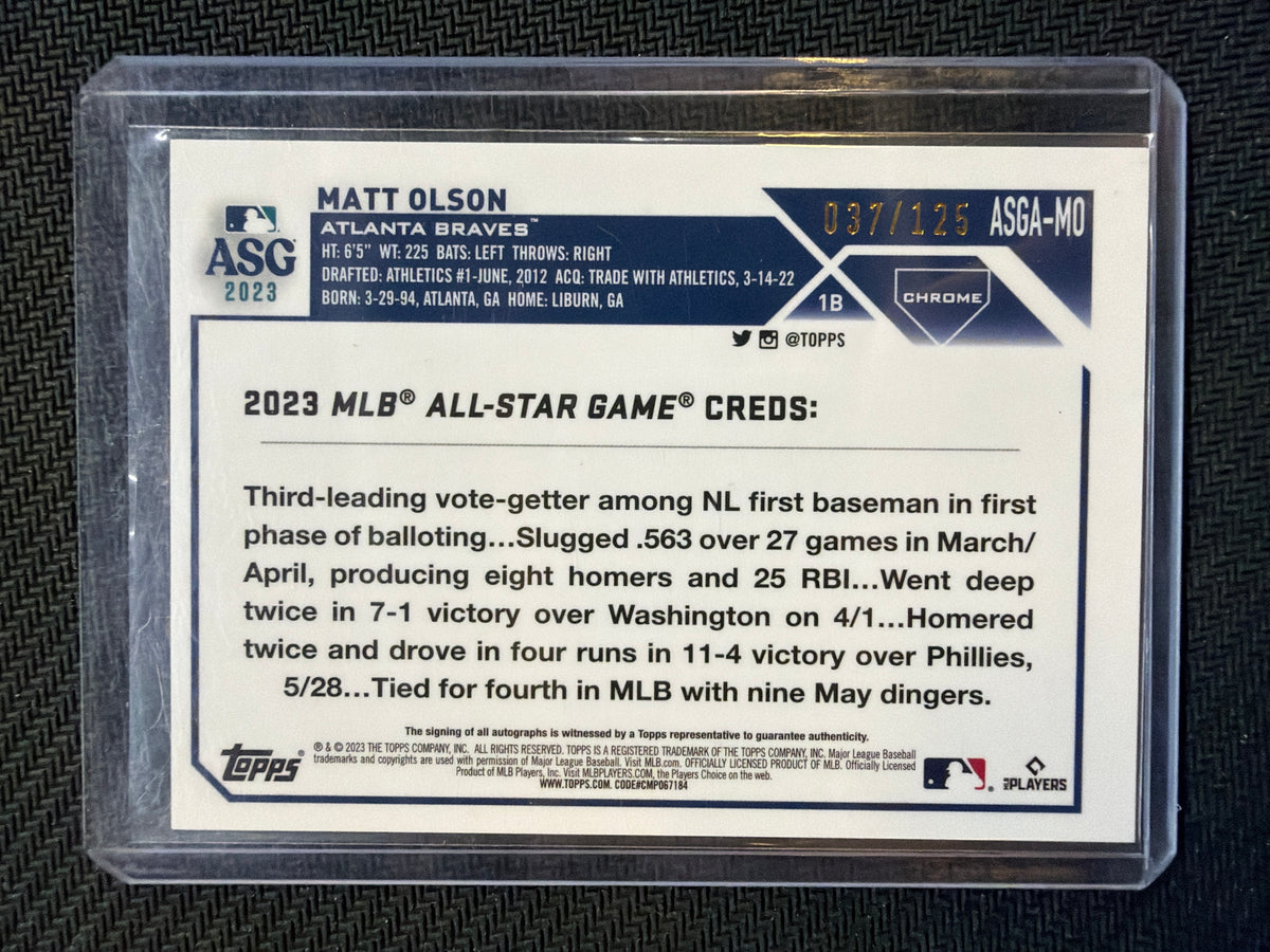 2023 Topps Chrome Matt Olson All Star Game Auto /125 Braves