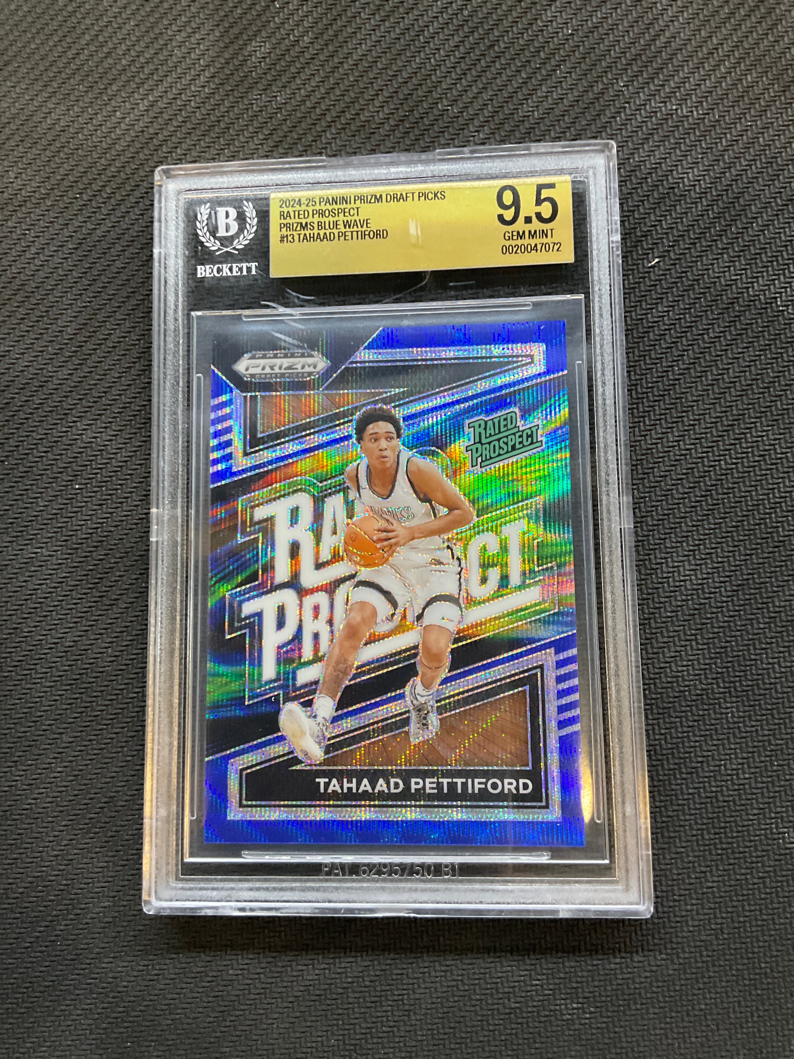 2024/25 Prizm Draft Picks Tahaad Pettiford Blue Wave /249 BGS 9.5 Auburn