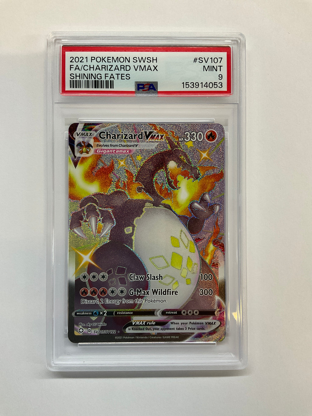 2021 Pokemon Shining Fates Charizard Vmax SV107 PSA 9