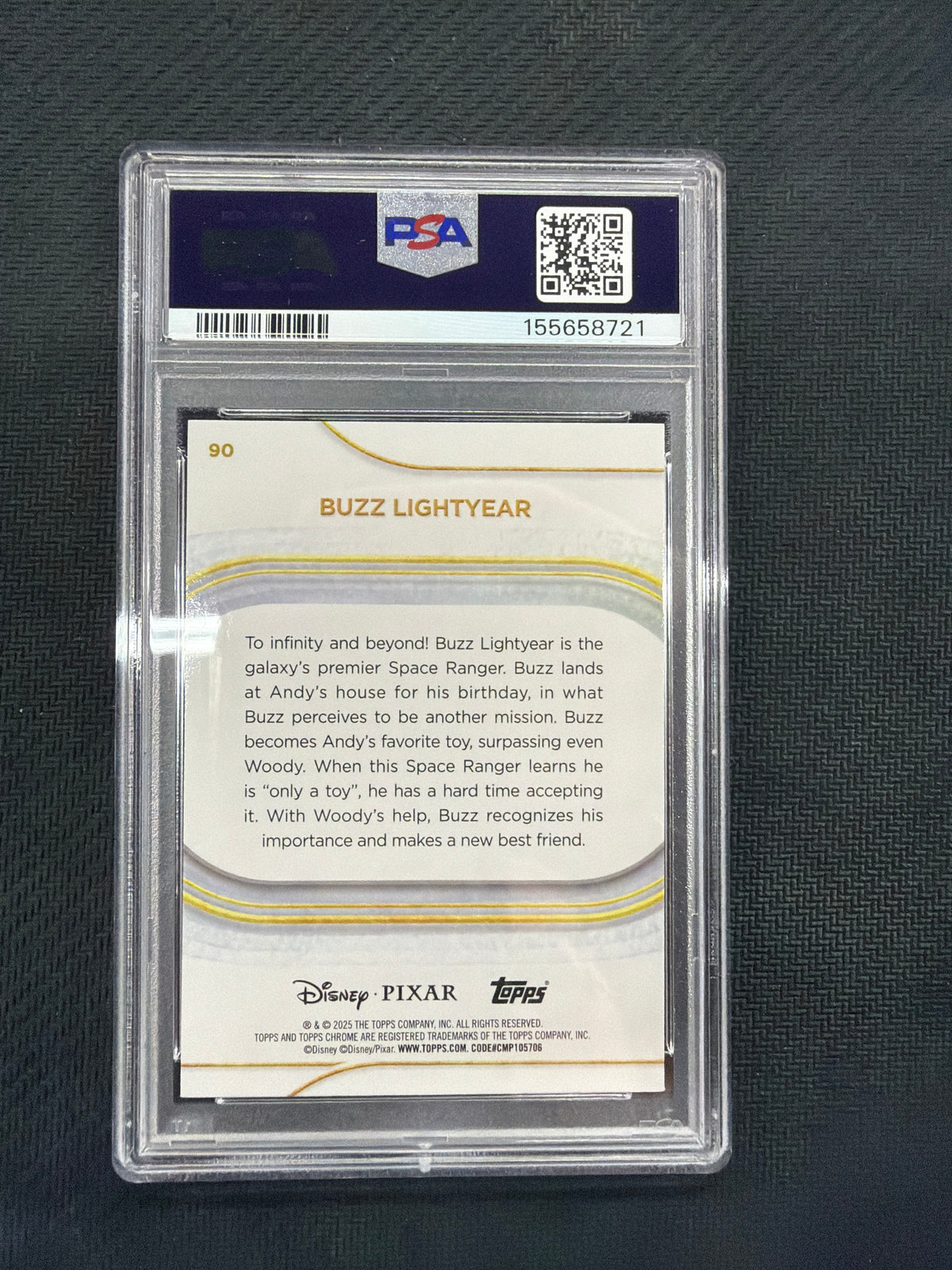 2025 Topps Chrome Sapphire Disney Buzz Lightyear #90 PSA 10 toy Story 721