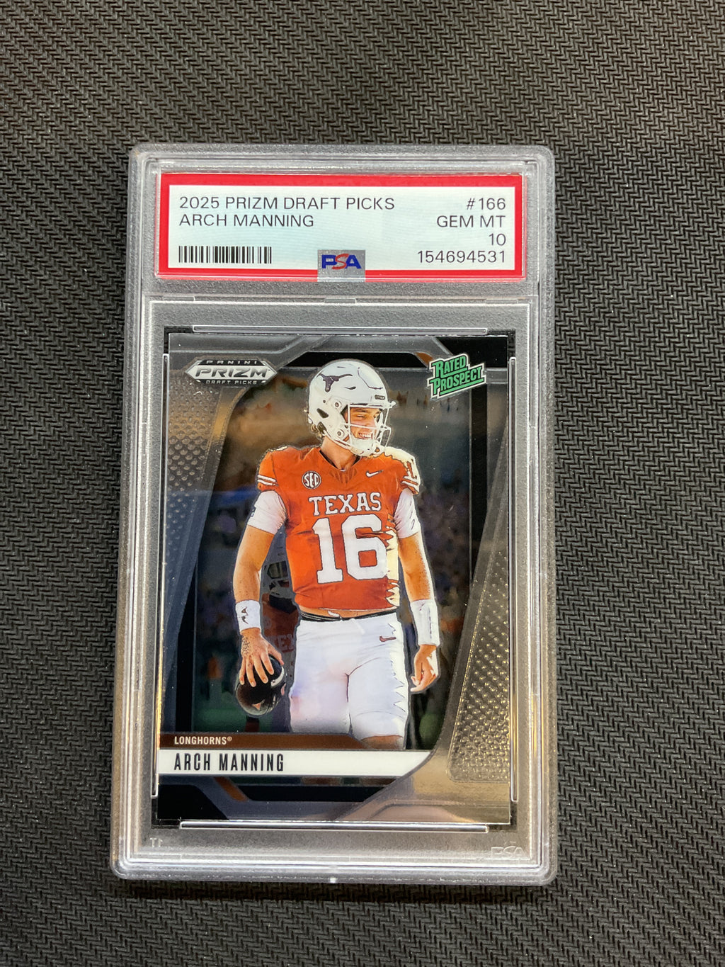 2025 Prizm Draft Picks Arch Manning Rookie #166 PSA 10 531