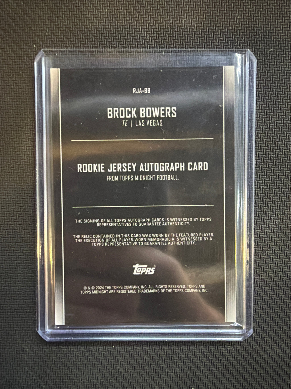 2024 Topps Midnight Brock Bowers Rookie Patch Auto