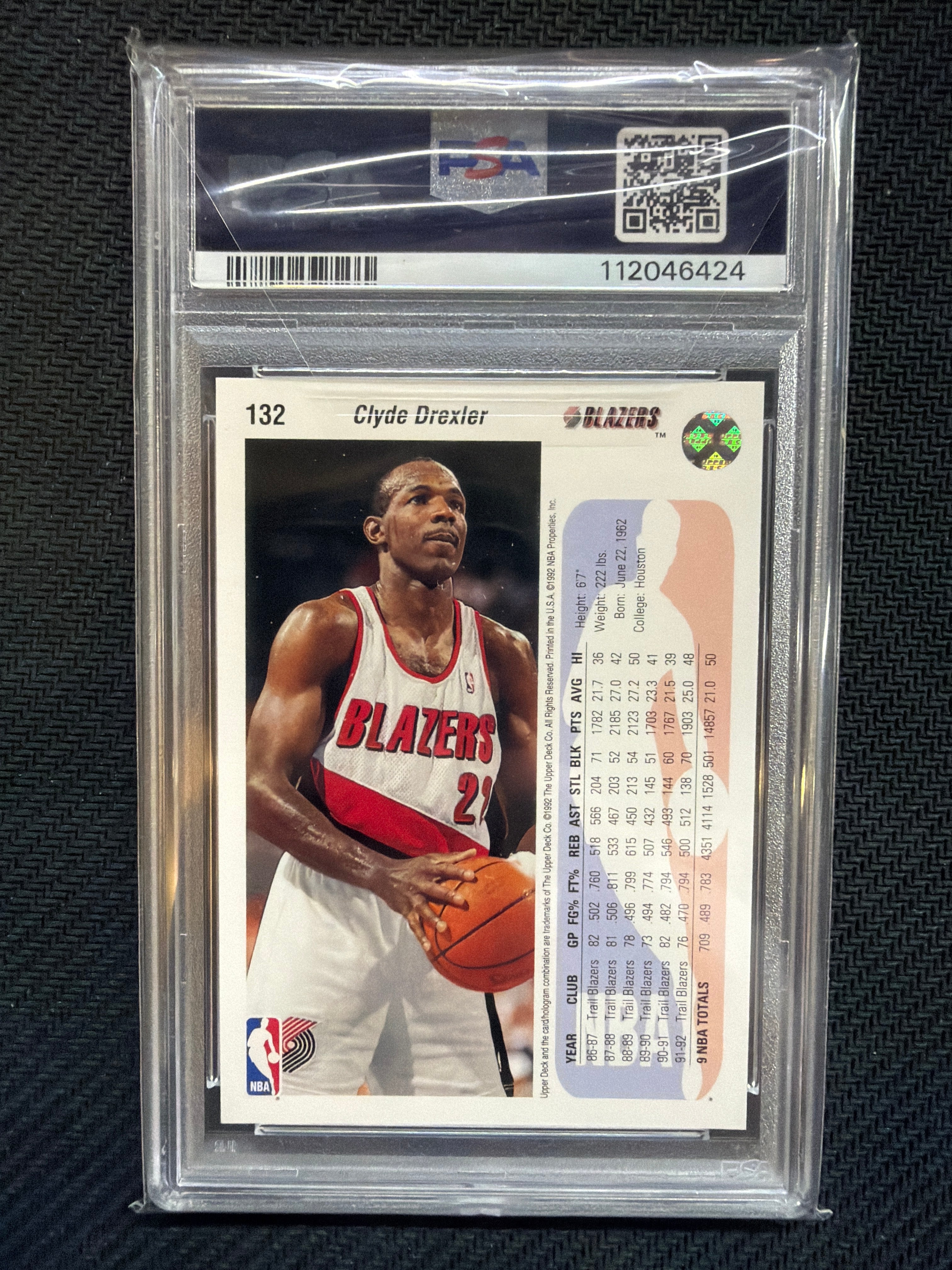 1992 Upper Deck Clyde Drexler #132 PSA 10 Trail Blazers