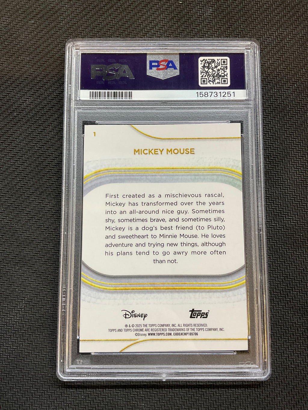 2025 Topps Chrome Disney Mickey Mouse PSA 8