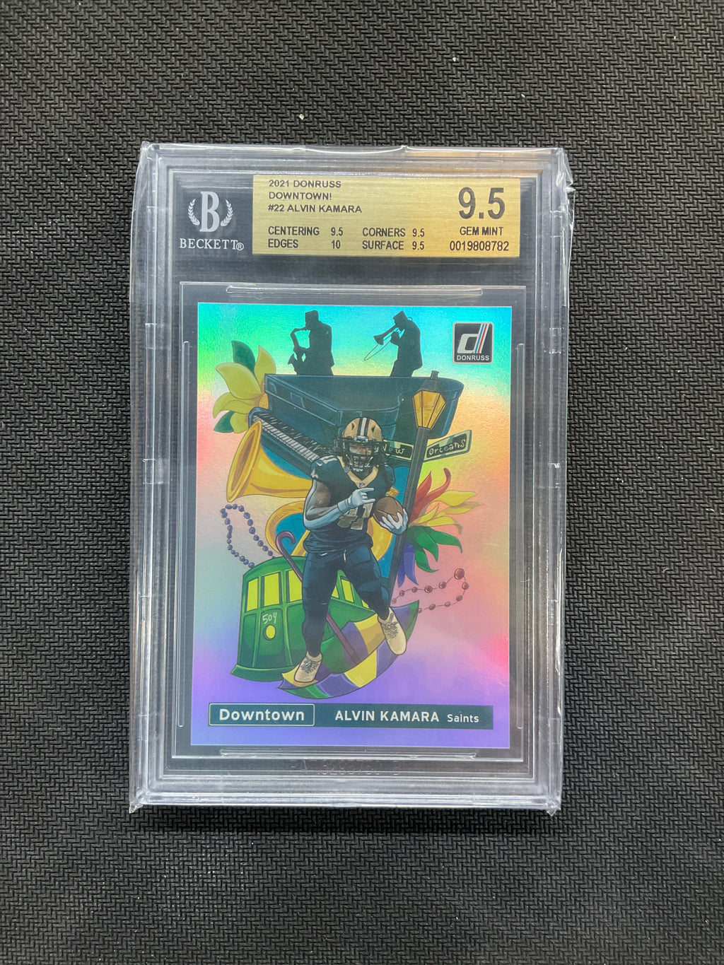 2021 Donruss Alvin Kamara Downtown! BGS 9.5