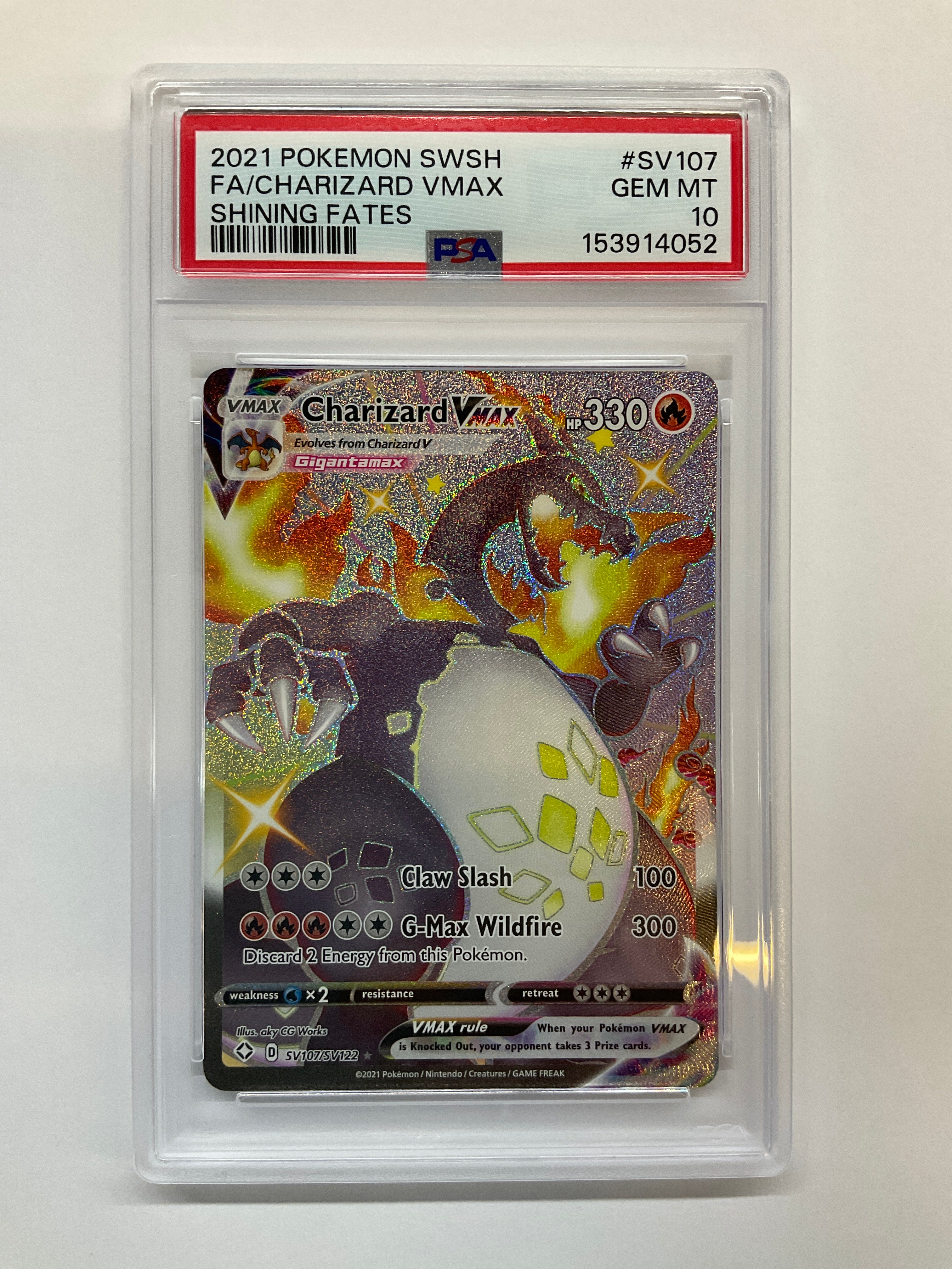 2021 Pokemon Shining Fates Charizard Vmax SV107 PSA 10