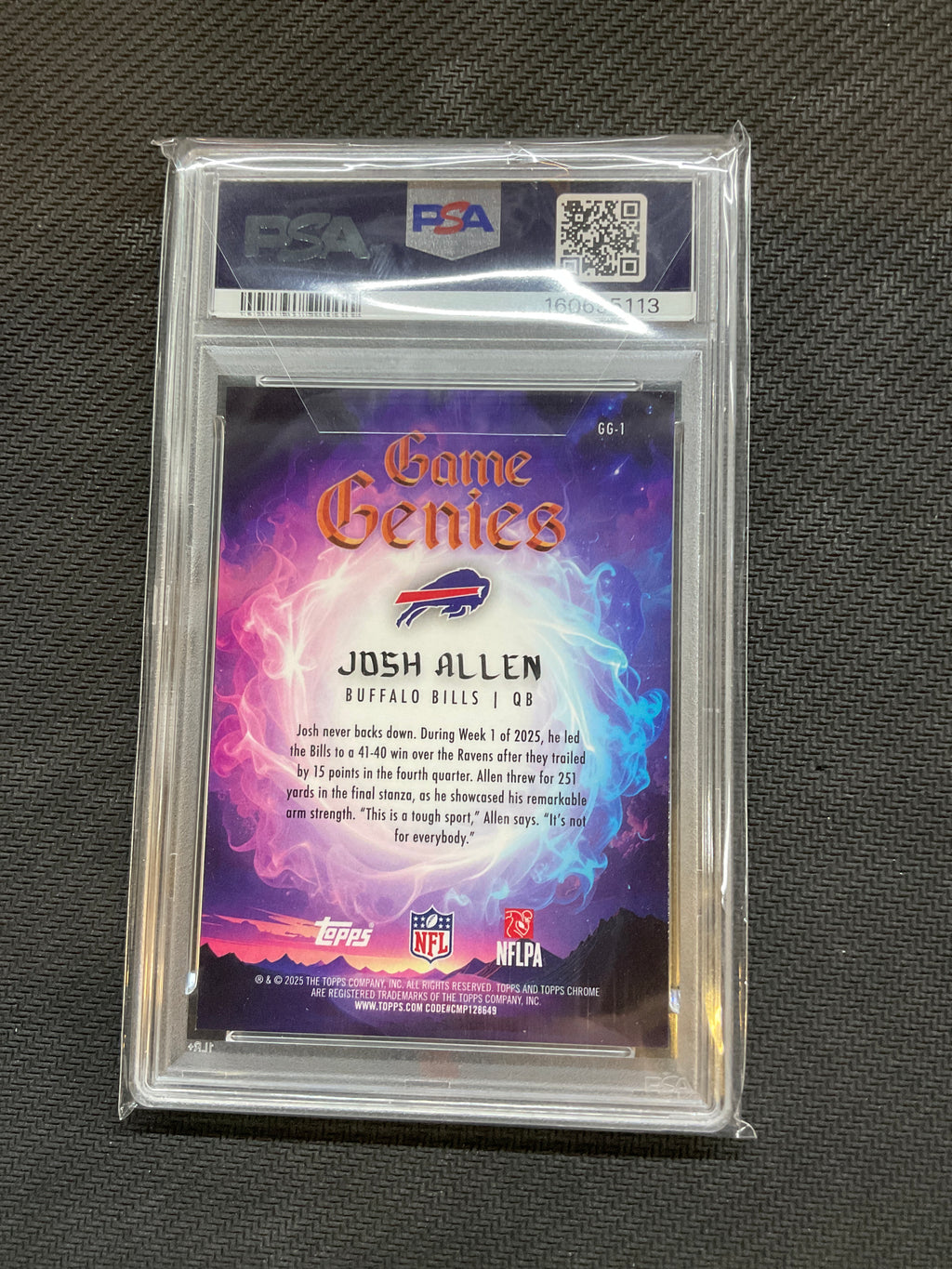 2025 Topps Chrome Josh Allen Game Genies #1 PSA 10 Case Hit 113