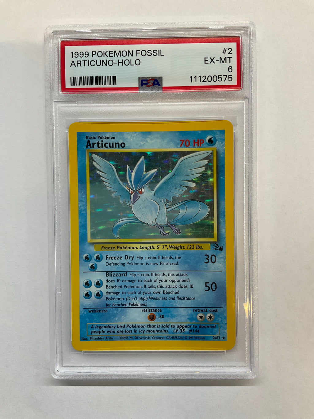 1999 Pokemon Articuno Holo 2 PSA 6