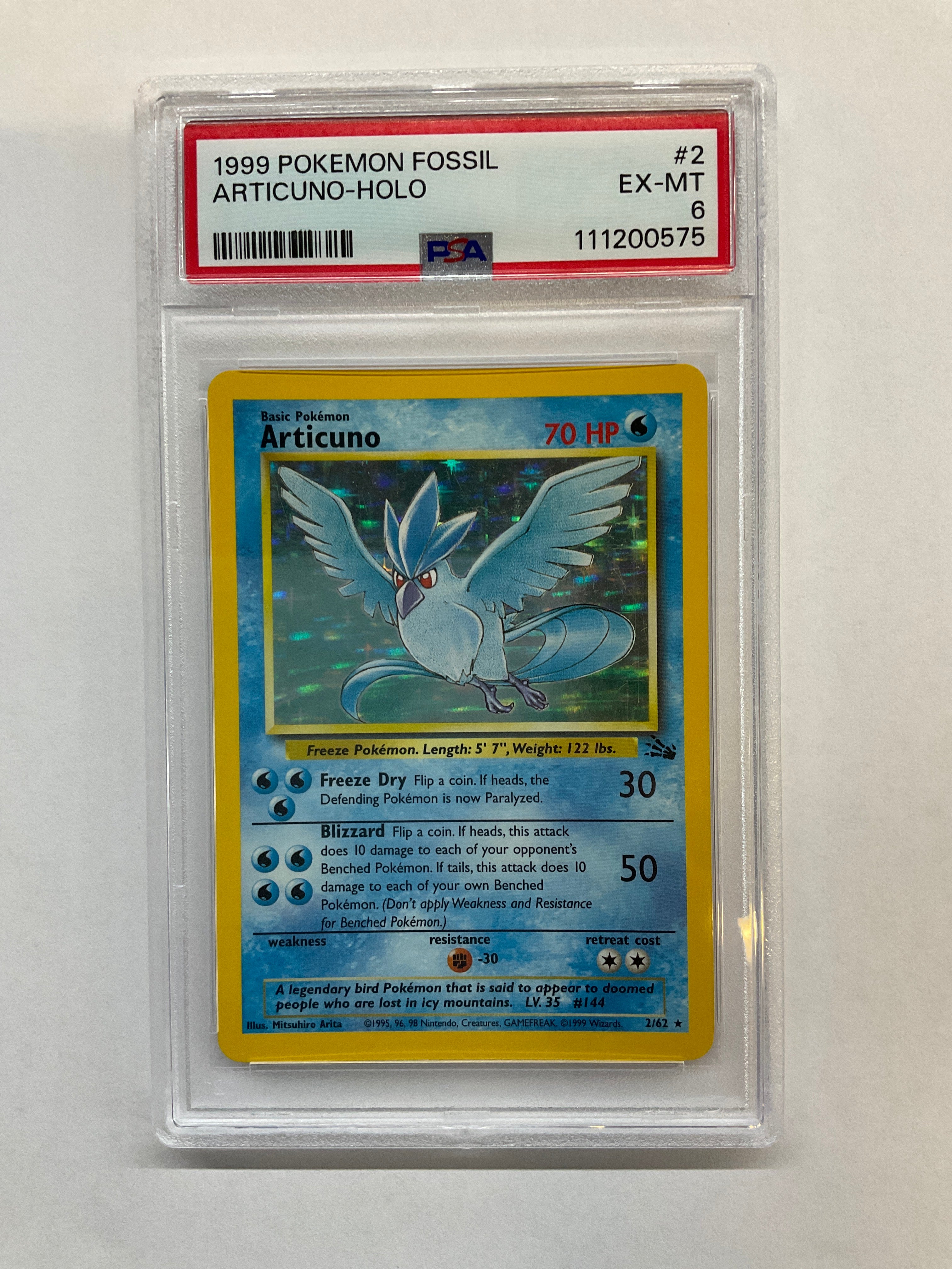1999 Pokemon Articuno Holo 2 PSA 6