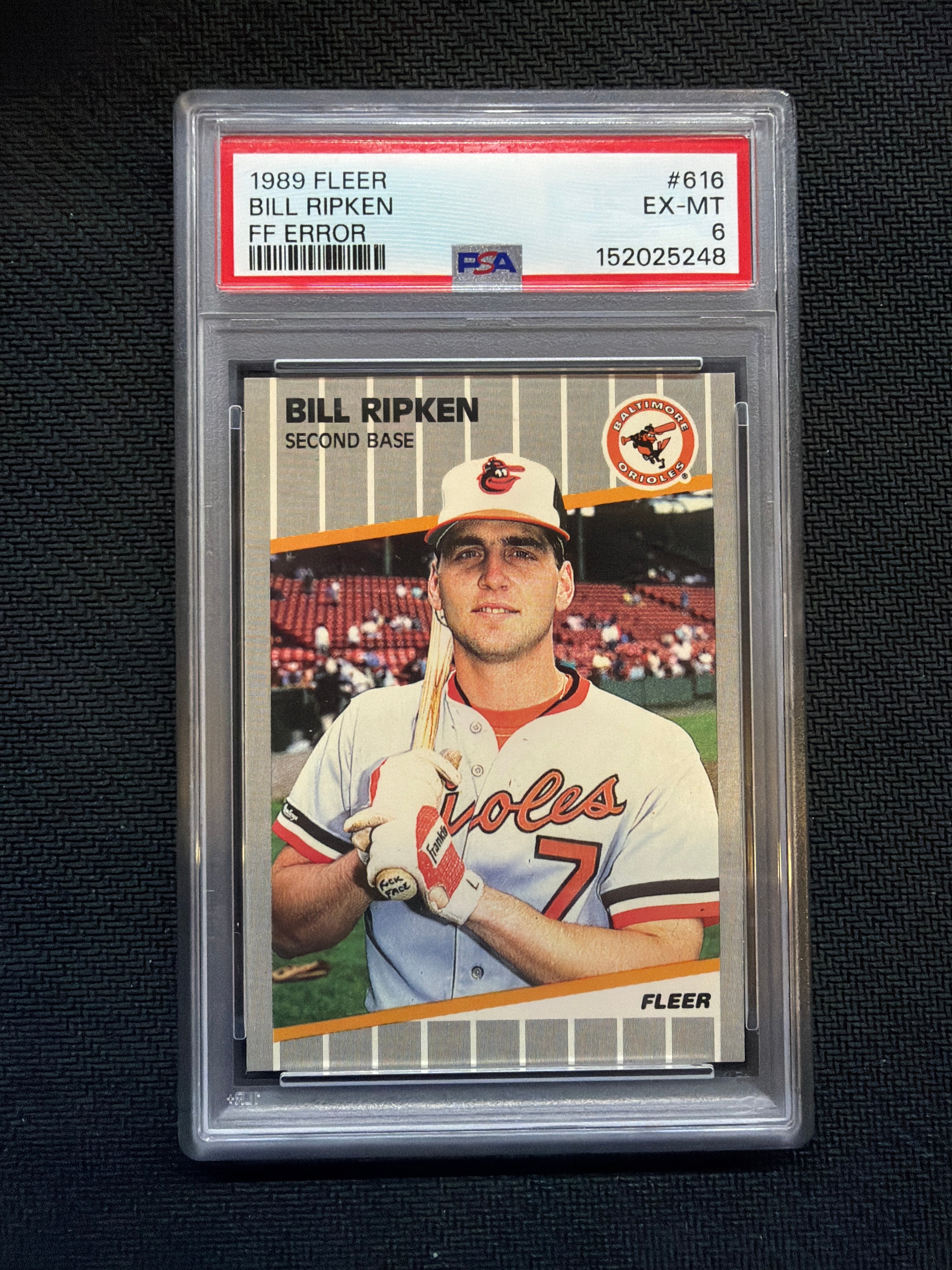 1989 Fleer Bill Ripjen FF Error #616 PSA 6