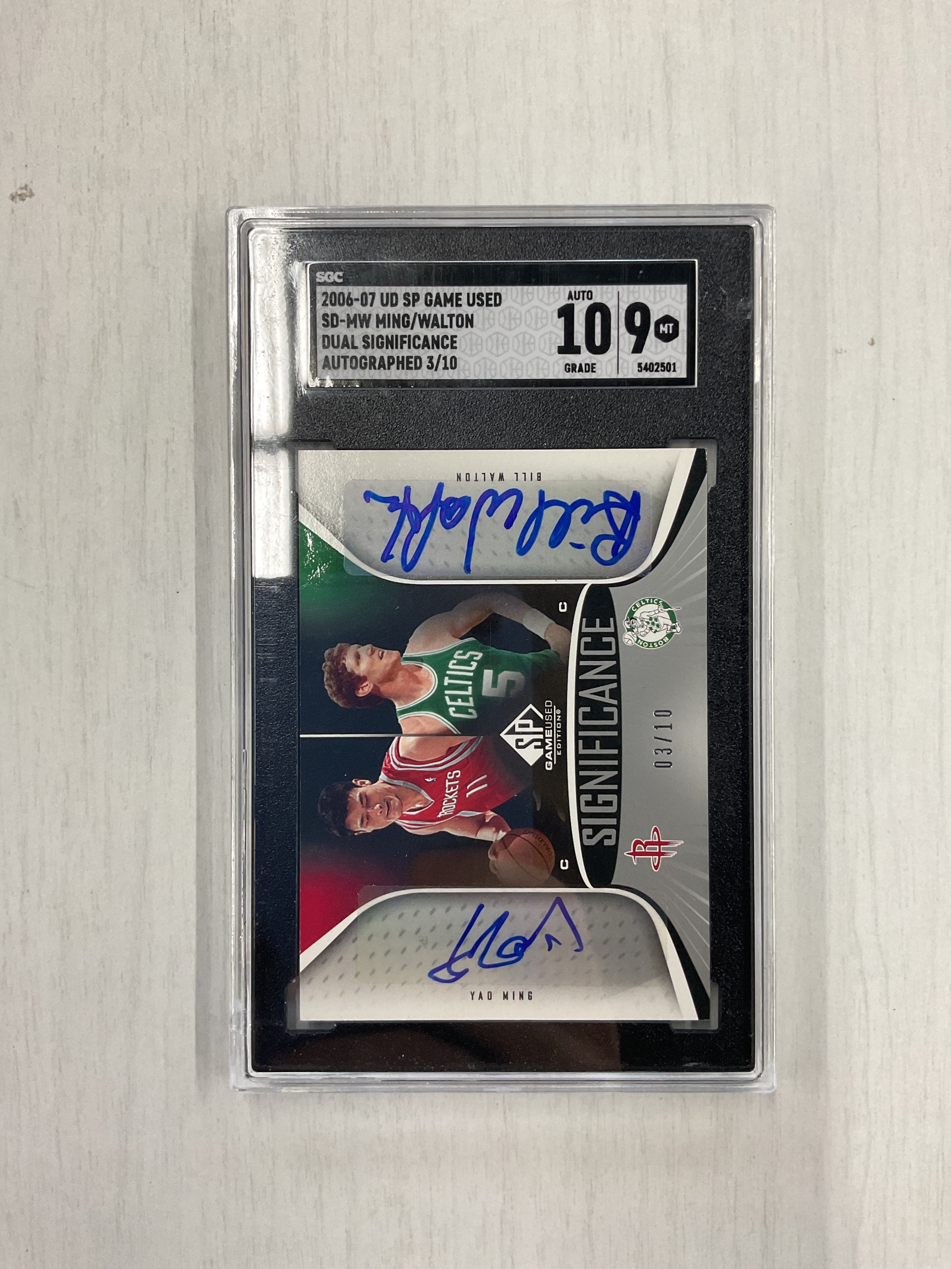 2006-07 UP SP Game Used Yao Ming Bill Walton Dual Auto SGC 9 10 (Fanatics)