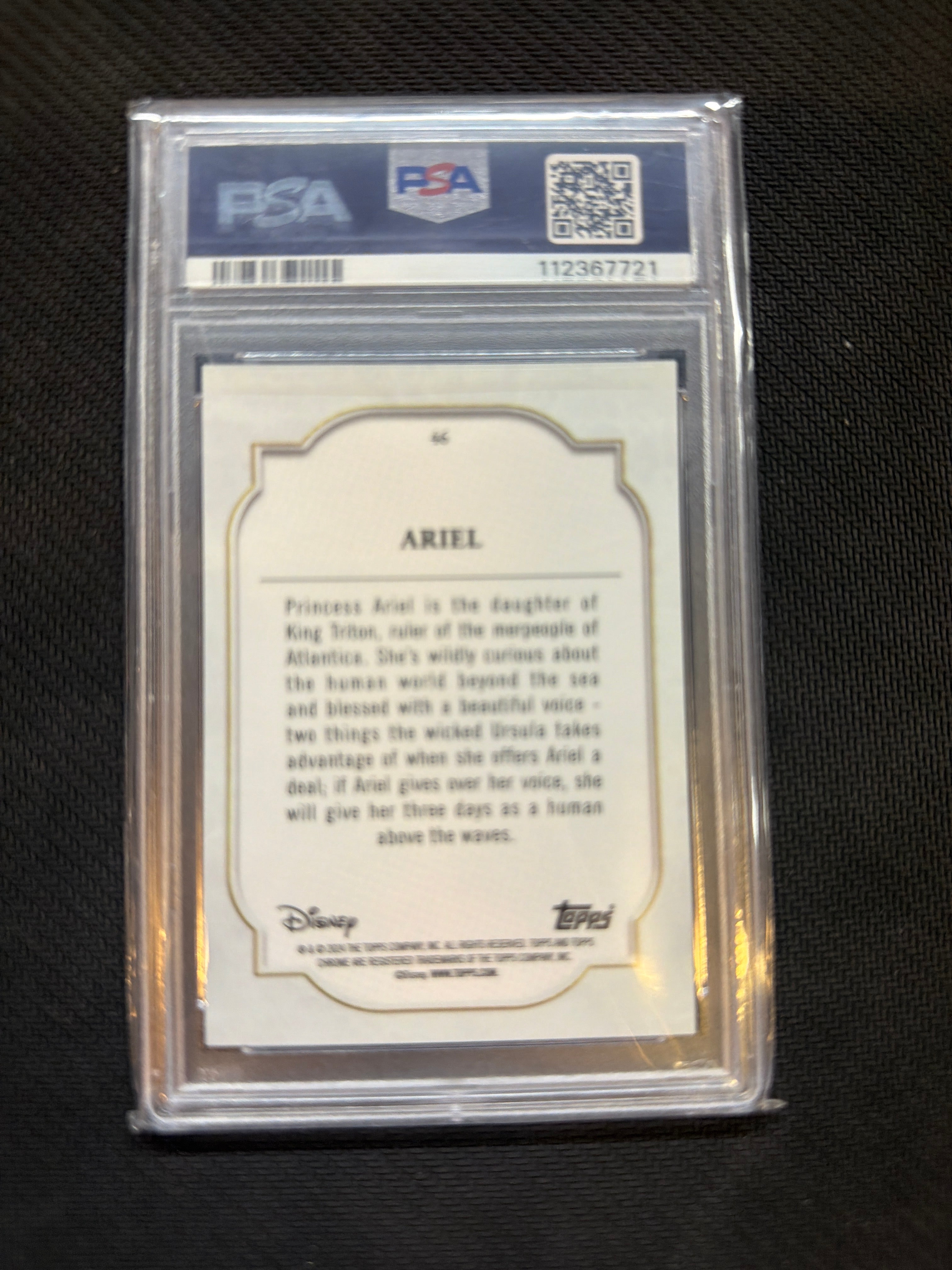 2024 Topps Chrome Disney Ariel Black & White /101 PSA 10