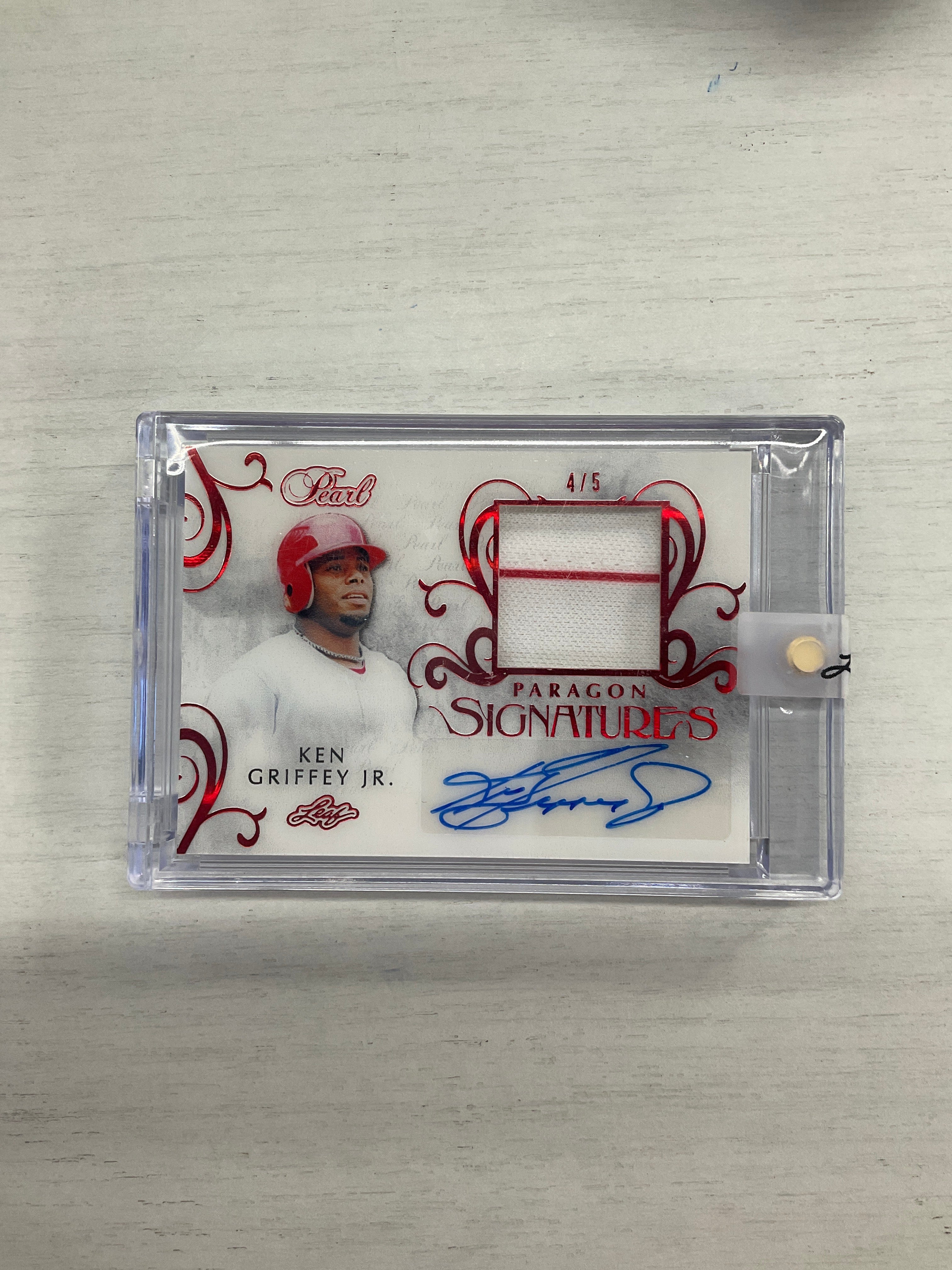 2019 Leaf Ken Griffey Jr. Patch Auto Paragon Signagtures /5 Reds