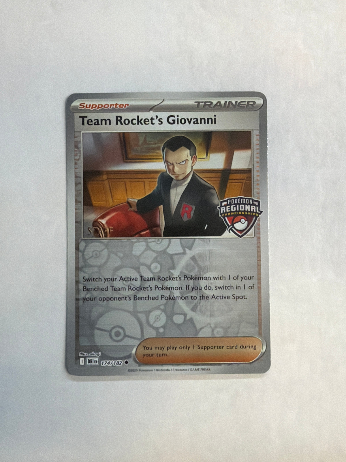 2025 Team Rocket's Giovanni Pokemon Regional Championships Staff Promo 174