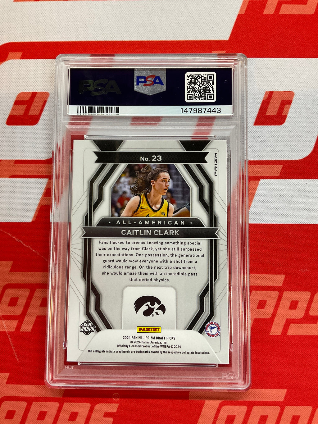 2024 Prizm Draft Caitlin Clark All American Orange Ice PSA 9 Iowa