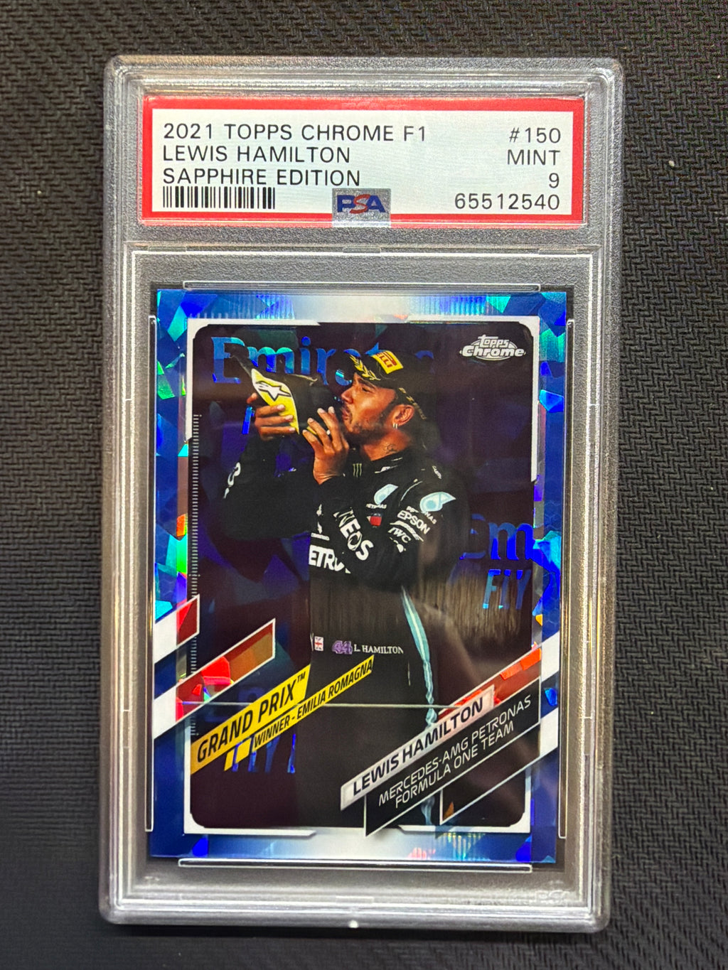 2021 Topps Chrome F1 Sapphire Lewis Hamilton #150 PSA 9 Grand Prix Winner 540