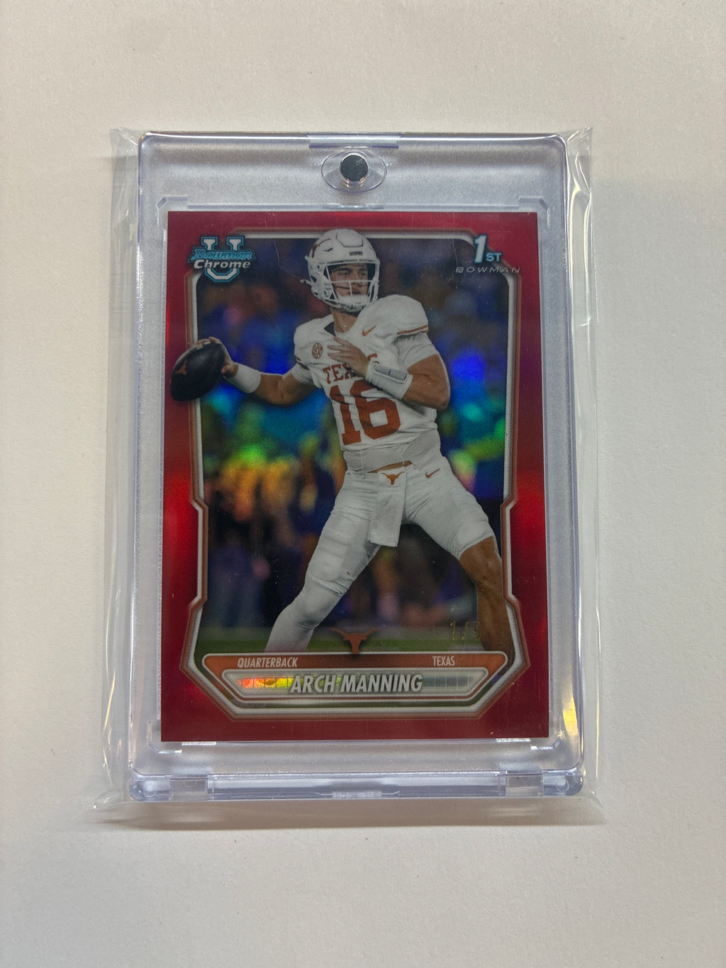 2026 Bowman Football Arch Manning 1st Bowman True Red /5 Texas
