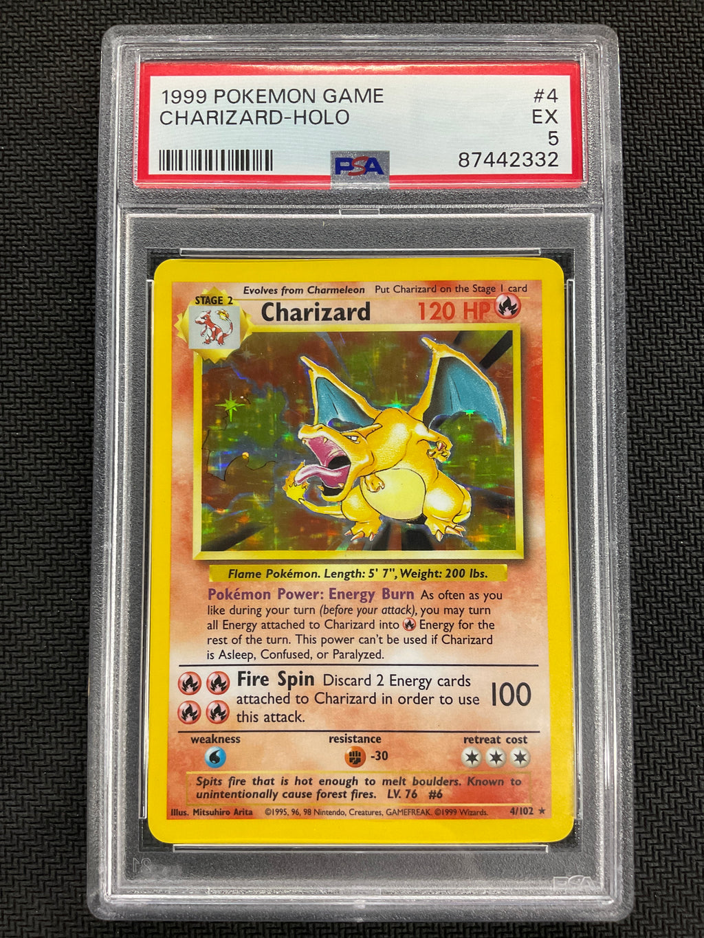 1999 Charizard Holo 4 PSA 5