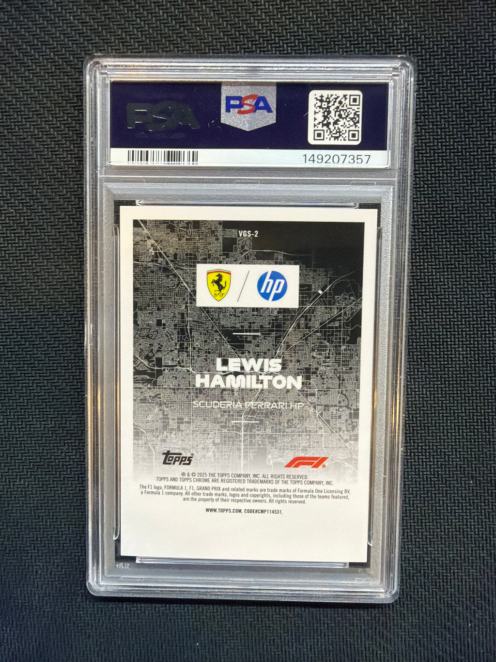 2025 Topps Chrome F1 Lewis Hamilton Vegas At Night PSA 10 Ferrari Case Hit