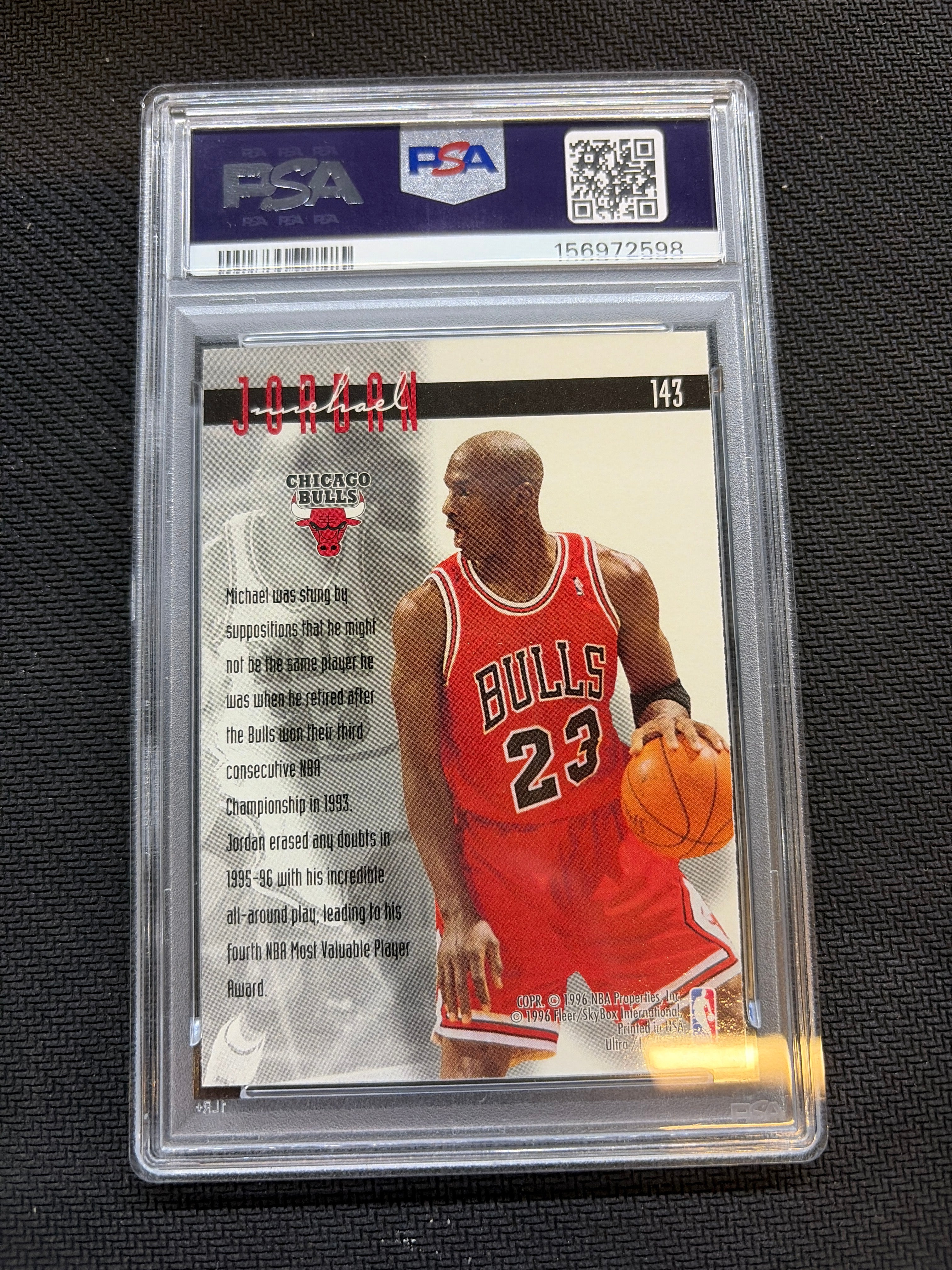 1996 Ultra Michael Jordan #143 PSA 9 Bulls