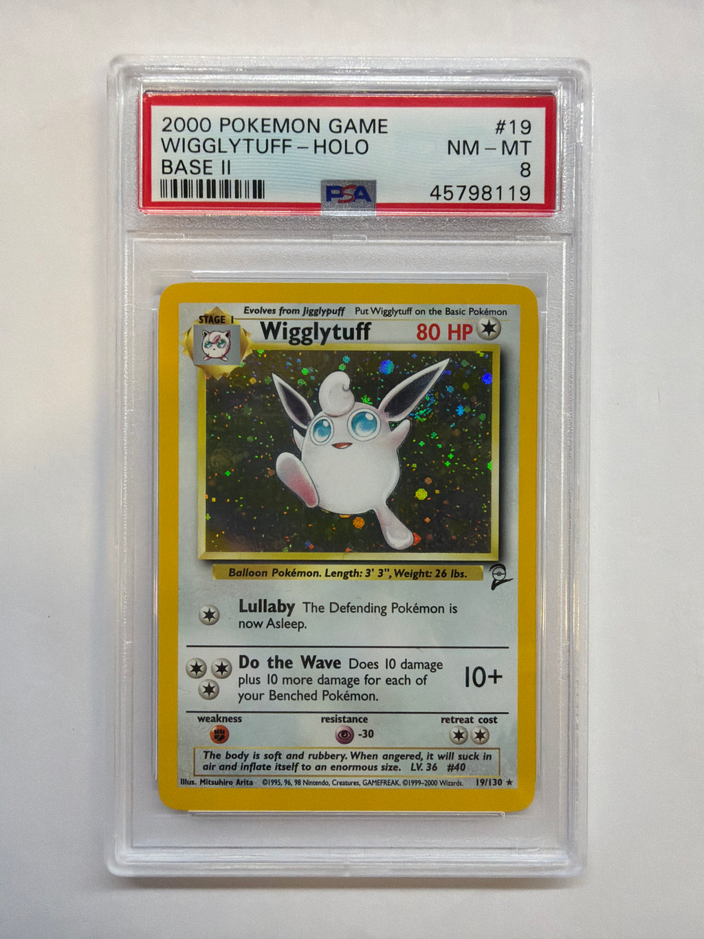 2000 Wigglytuff 19 Holo PSA 8