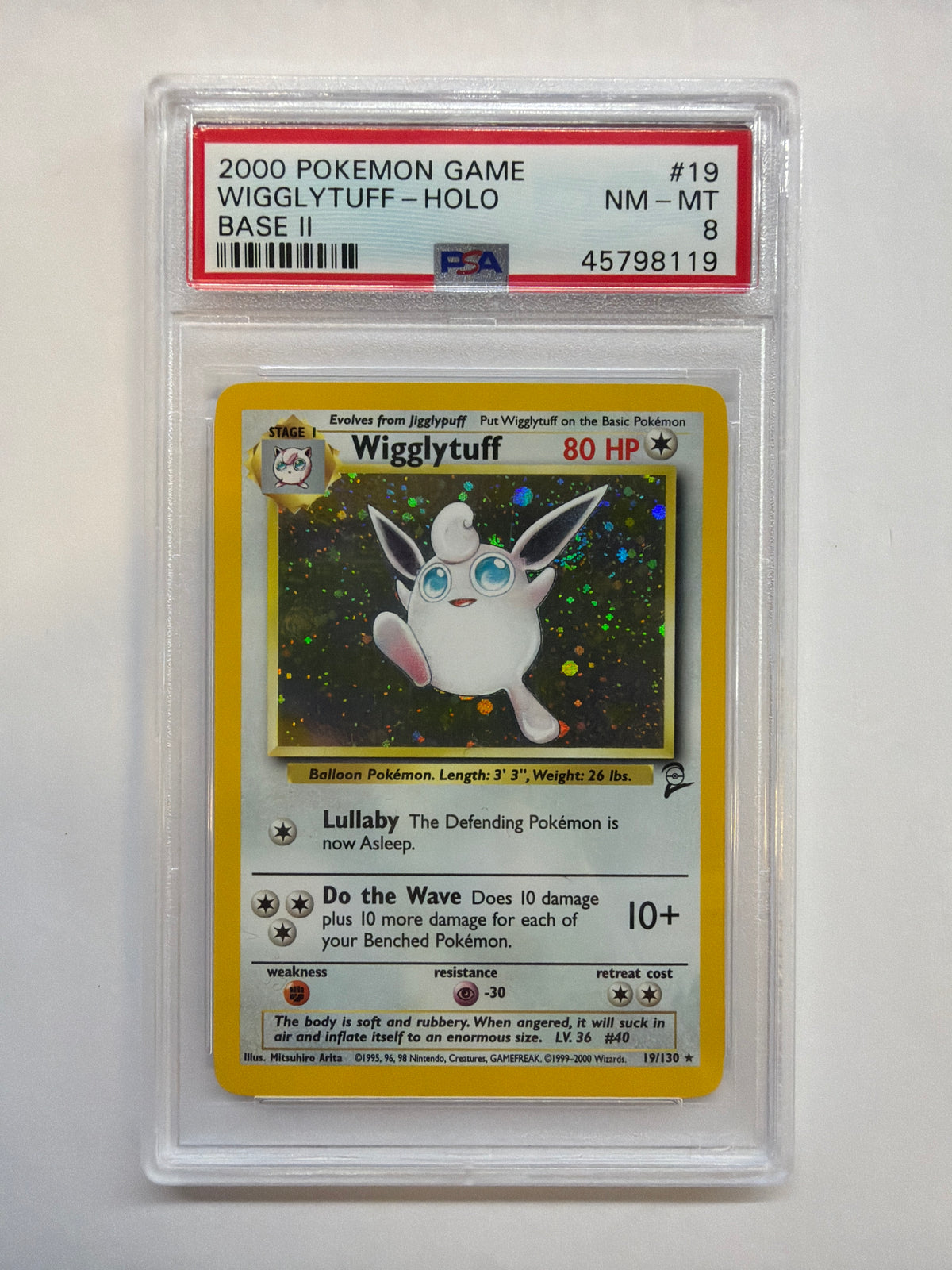 2000 Wigglytuff 19 Holo PSA 8