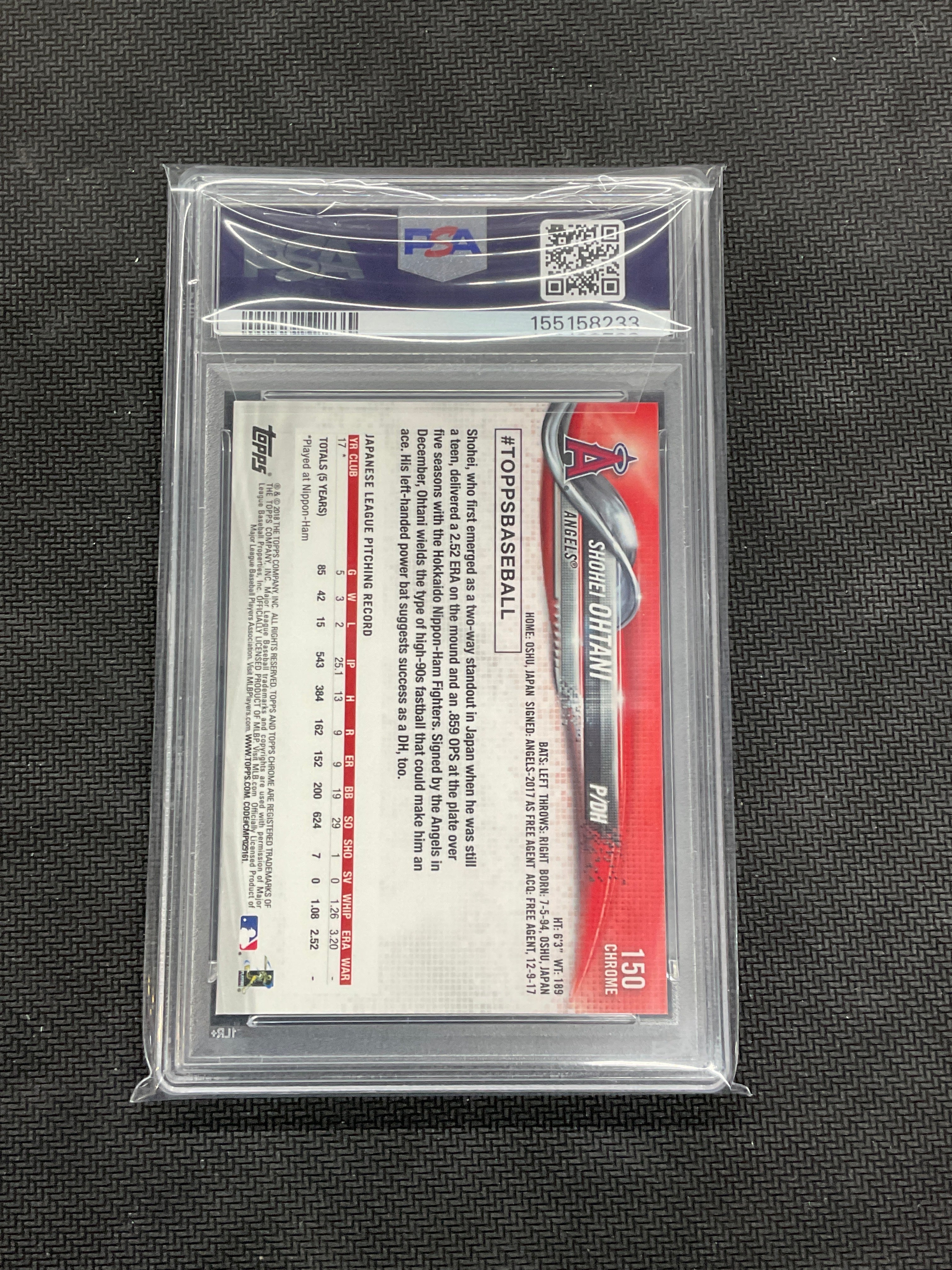 2018 Topps Chrome Shohei Ohtani #150 Pitching PSA 9 Angels