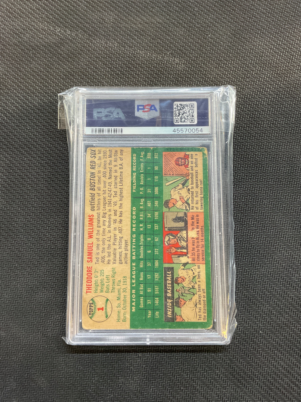 1954 Topps Ted Williams PSA 1.5 Red Sox