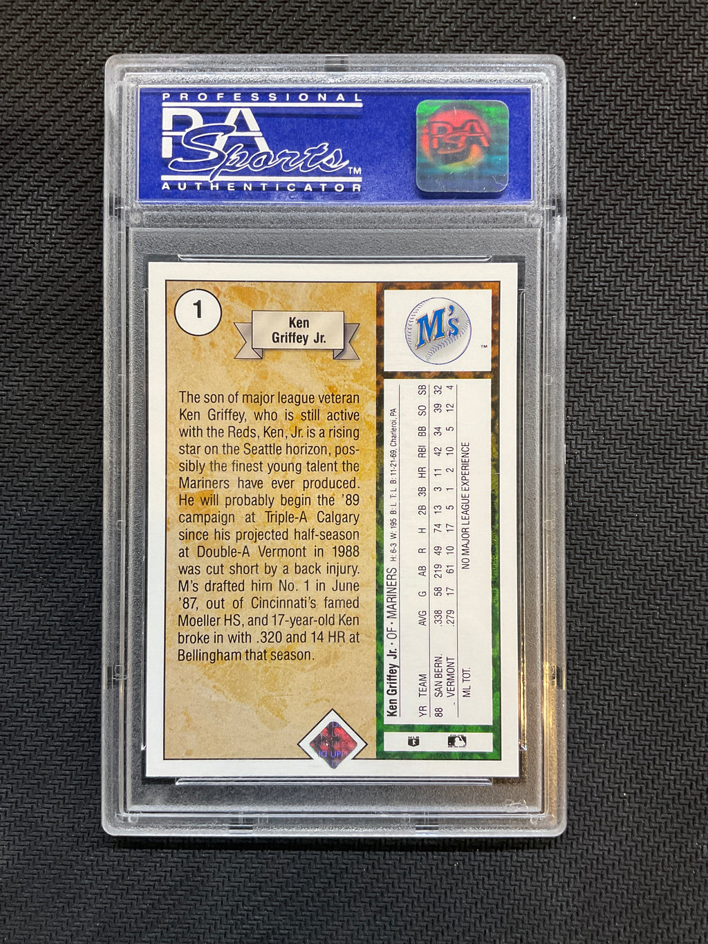 1989 Upper Deck Ken Griffey Jr Star Rookie PSA 8 Mariners