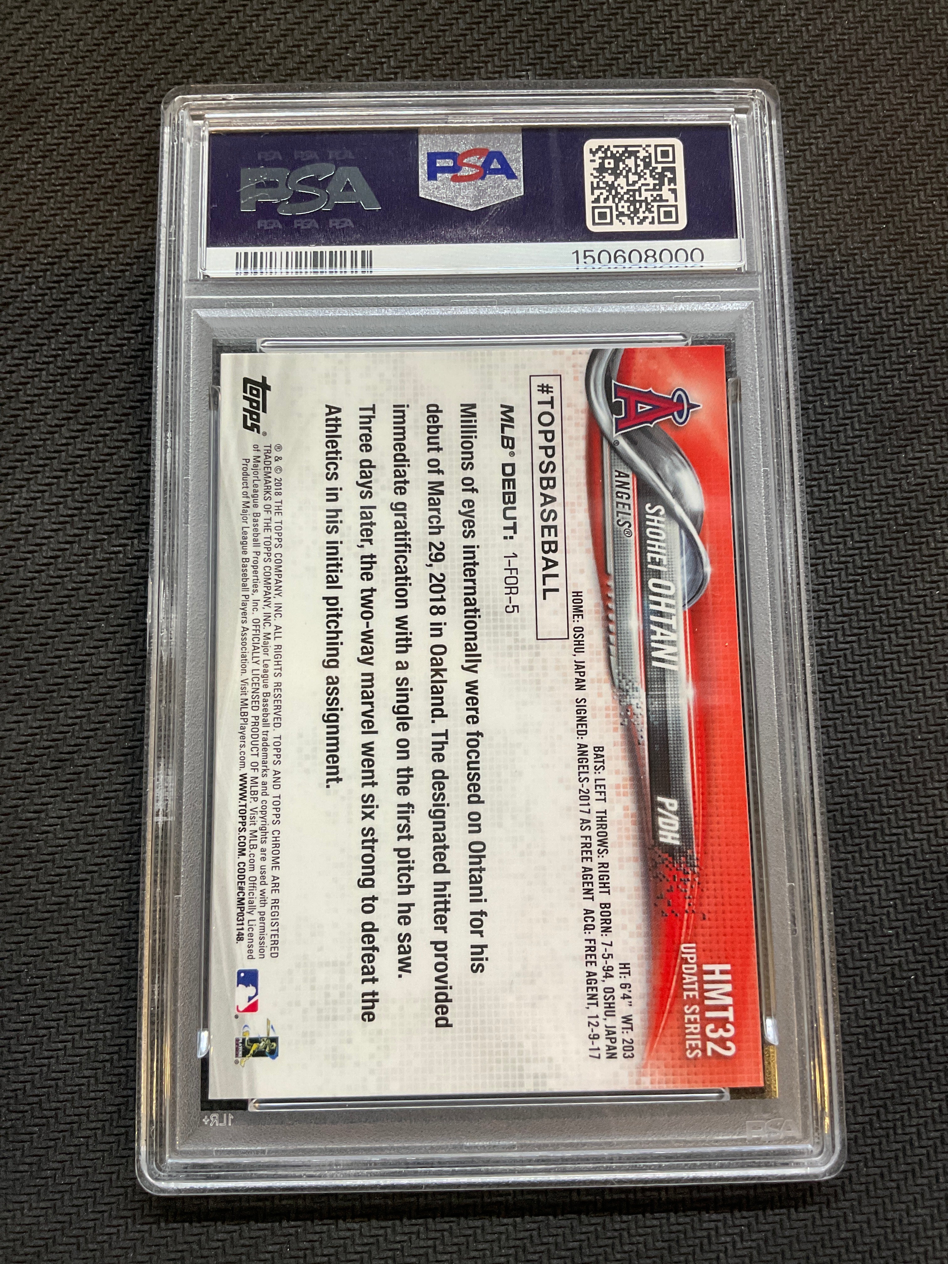 2018 Topps Chrome Shohei Ohtani Update PSA 10 Angels 000
