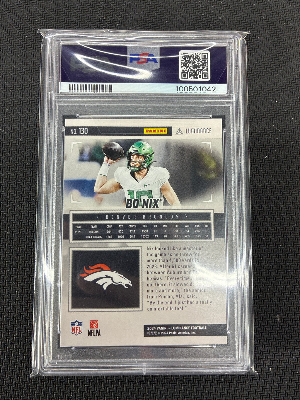 2024 Luminance Bo Nix Rookie PSA 10 Broncos