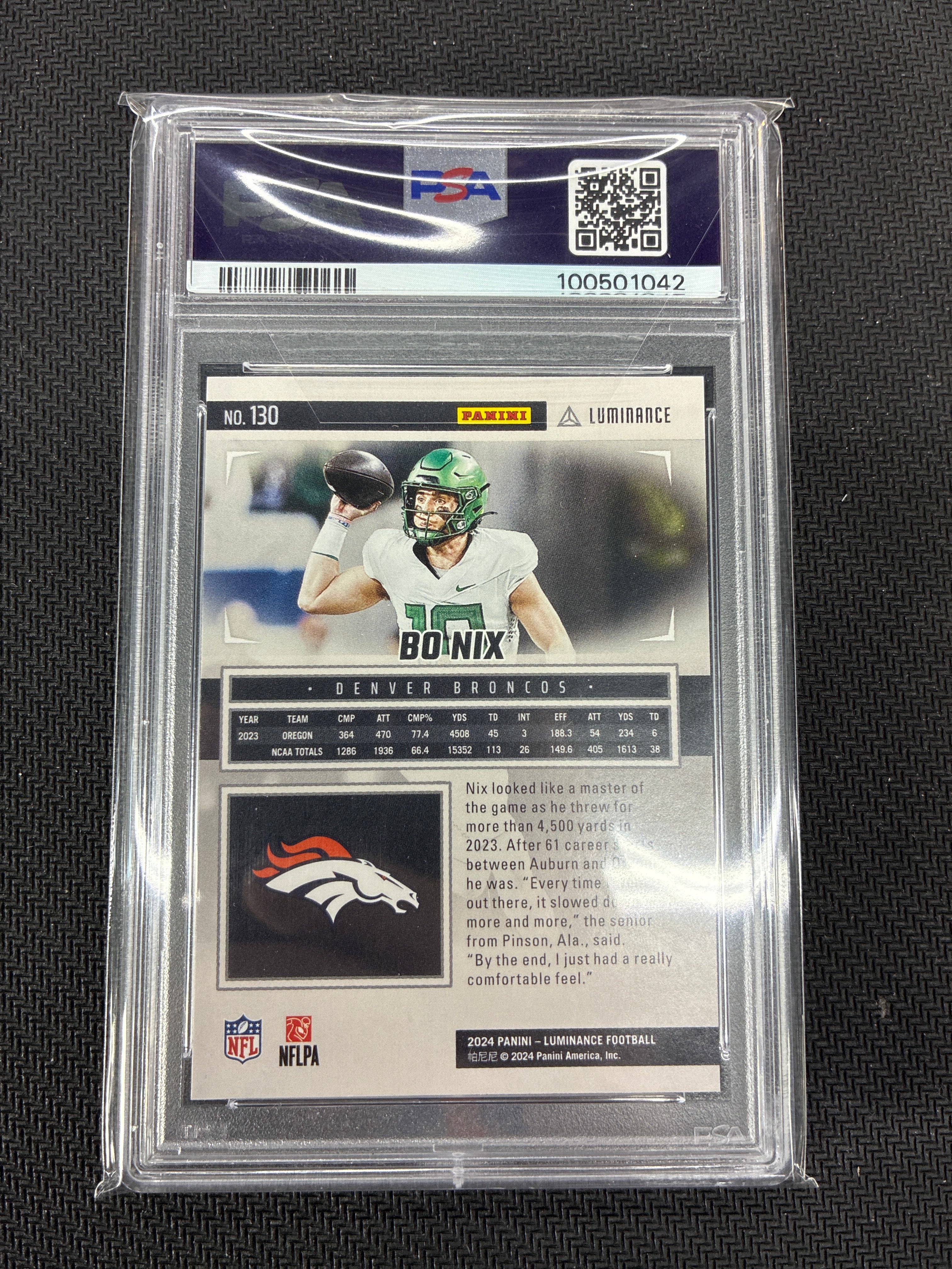 2024 Luminance Bo Nix Rookie PSA 10 Broncos