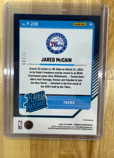 2024-25 Optic Jared Mccain Blue Rookie /49