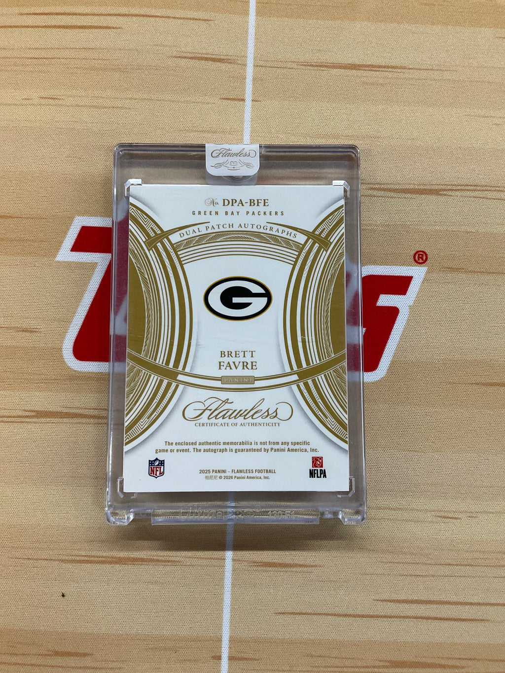 2025 Panini Flawless Brett Favre Dual Patch Auto /15 Red