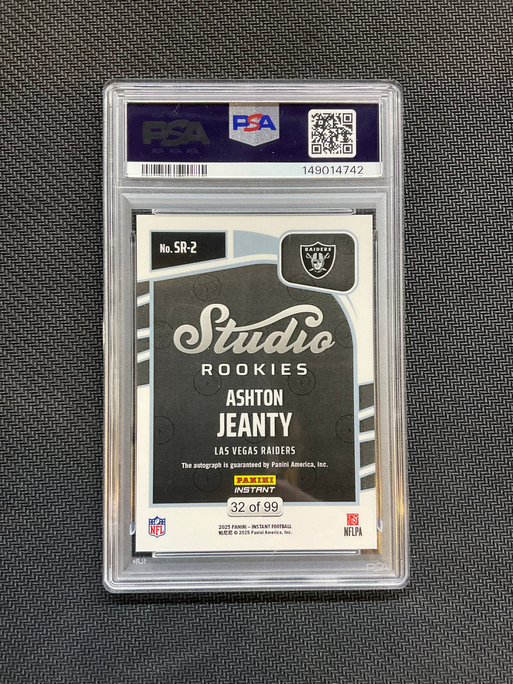 2025 Panini Instant Ashton Jeanty Rookie Auto PSA 9 742