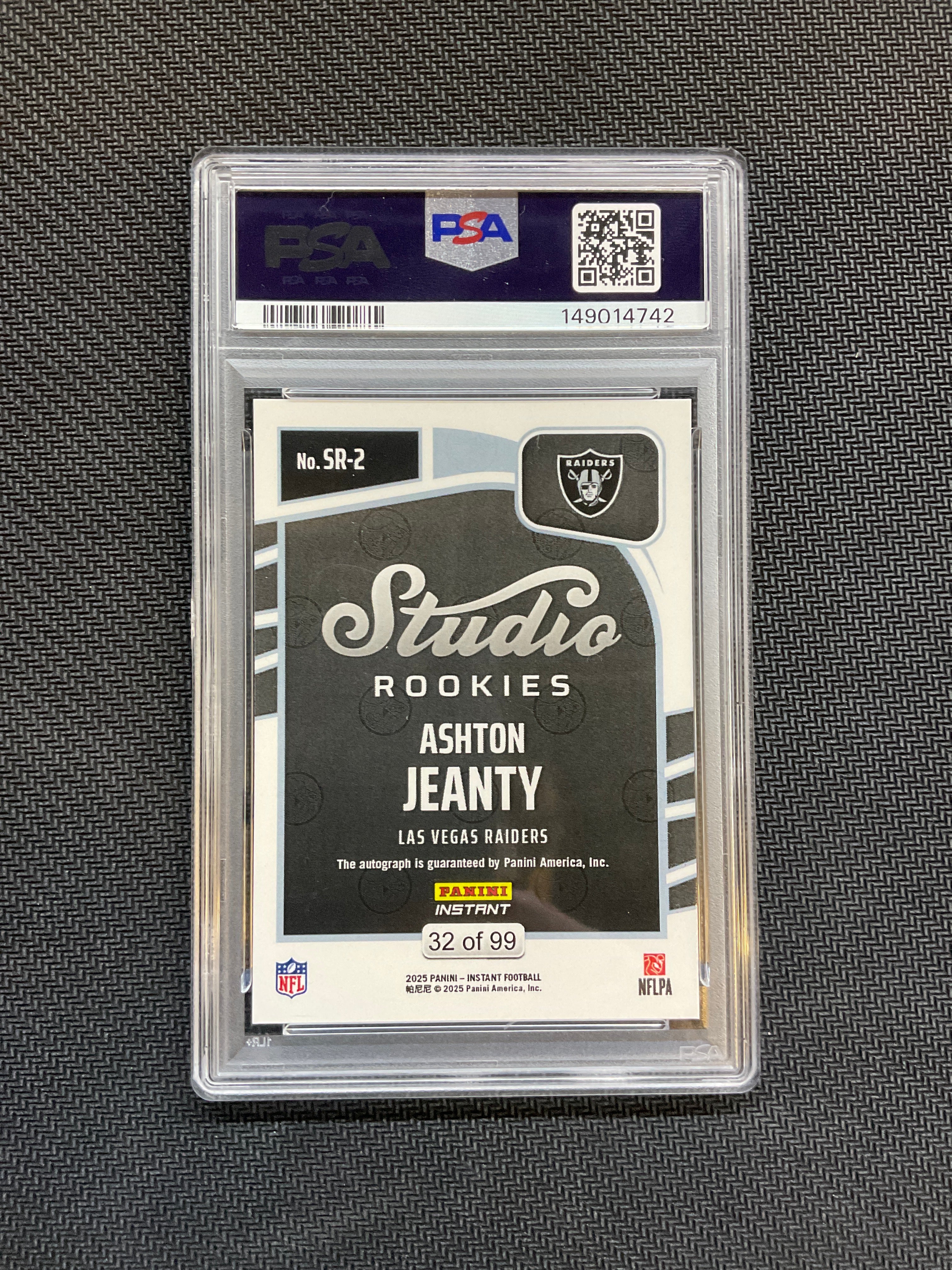 2025 Panini Instant Ashton Jeanty Rookie Auto PSA 9 742