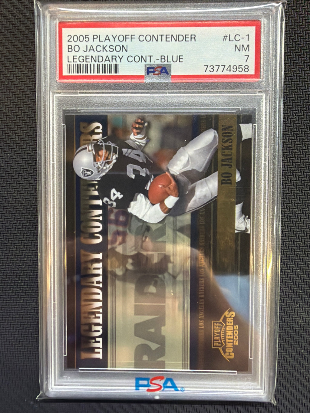 2005 Playoff Contender Bo Jackson Legendary Contenders Blue #LC-1 PSA 7 Raiders