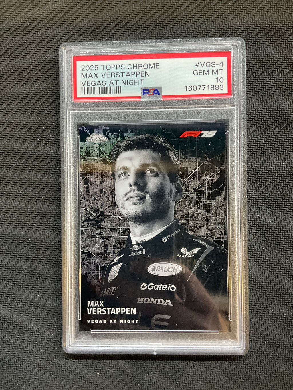 2025 Topps Chrome F1 Max Verstappen Vegas At Night PSA 10 Red Bull Case Hit