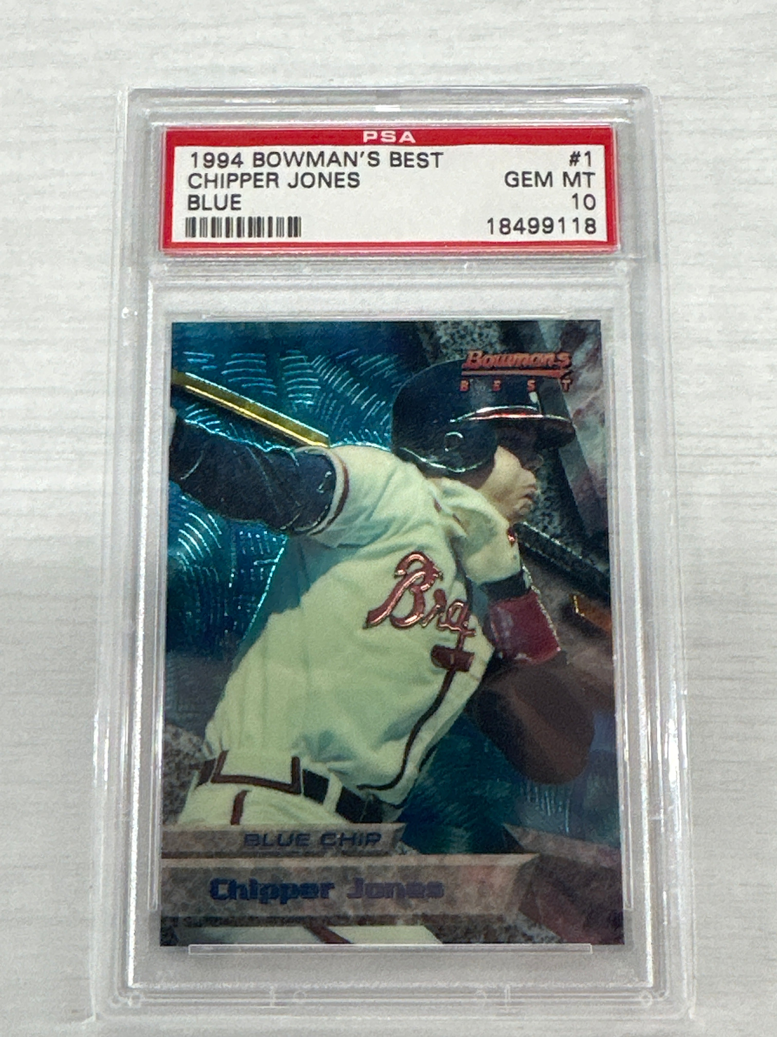 1994 Bowman's Best Chipper Jones Blue PSA 10