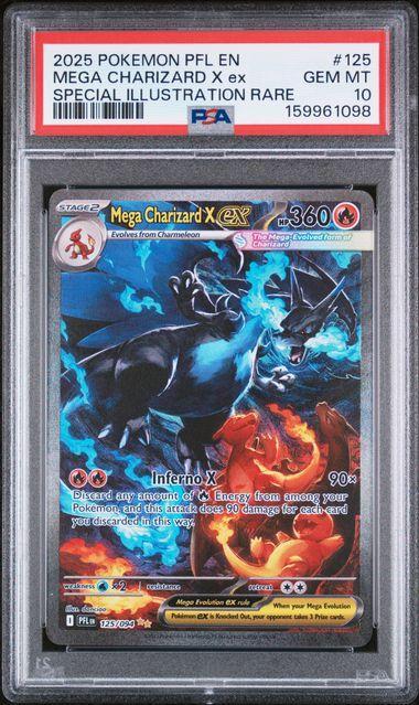 2025 Pokemon Phantasmal Flames Mega Charizard X ex 125 PSA 10 098