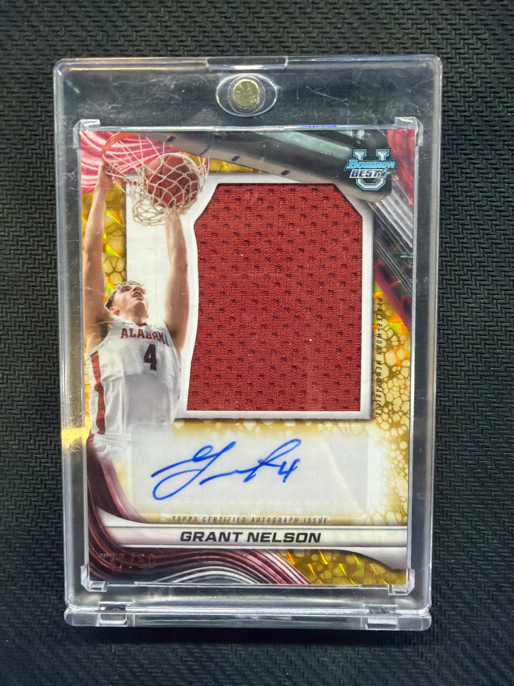 2025 Bowman U Best Grant Nelson Patch Auto /50 Alabama