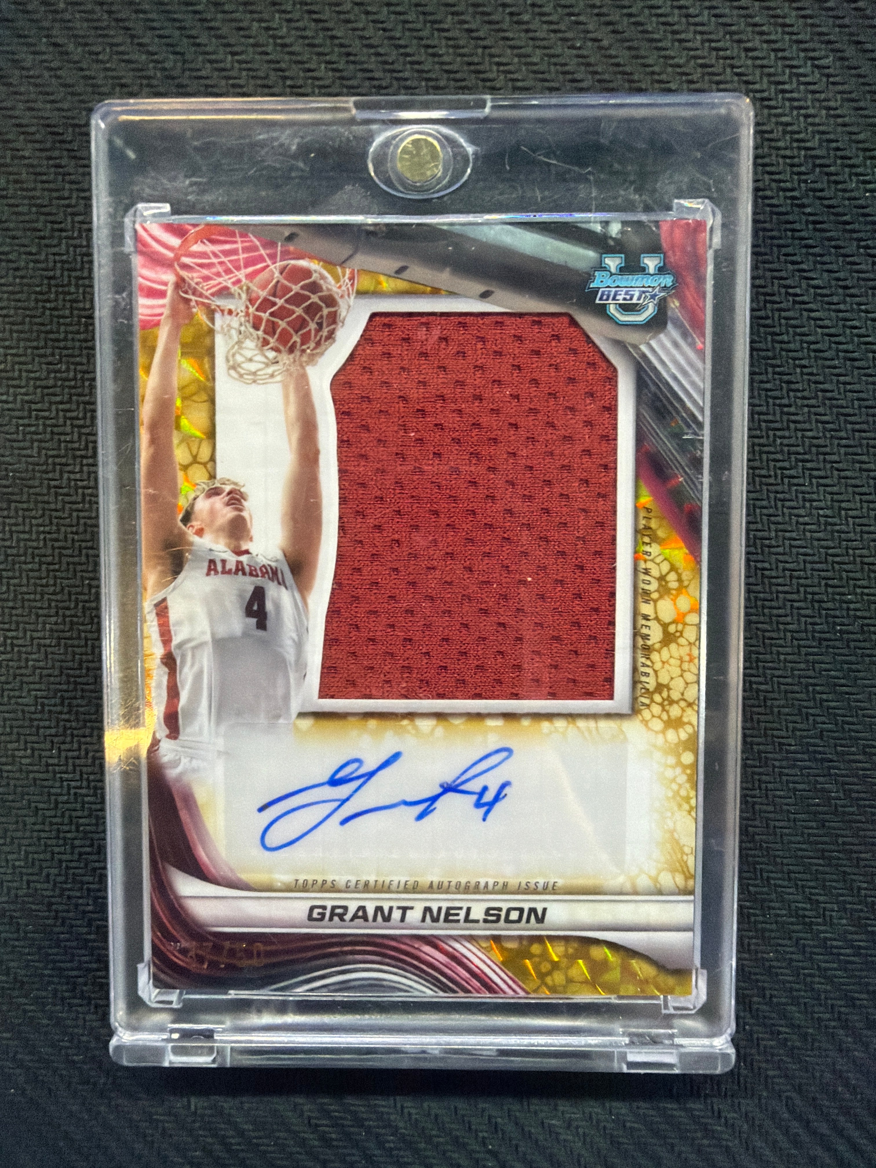 2025 Bowman U Best Grant Nelson Patch Auto /50 Alabama