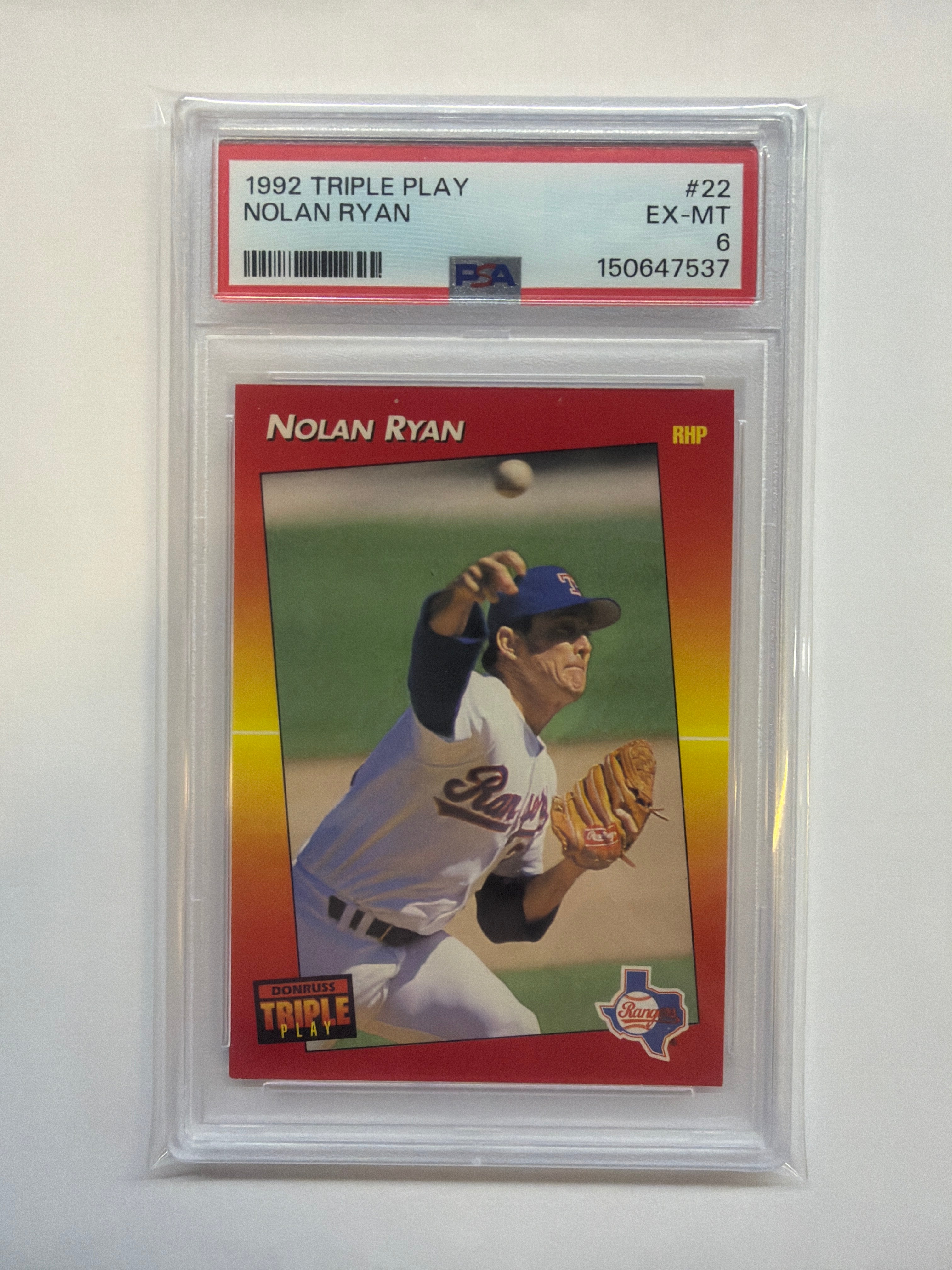 1992 Triple Play Nolan Ryan PSA 6 Rangers