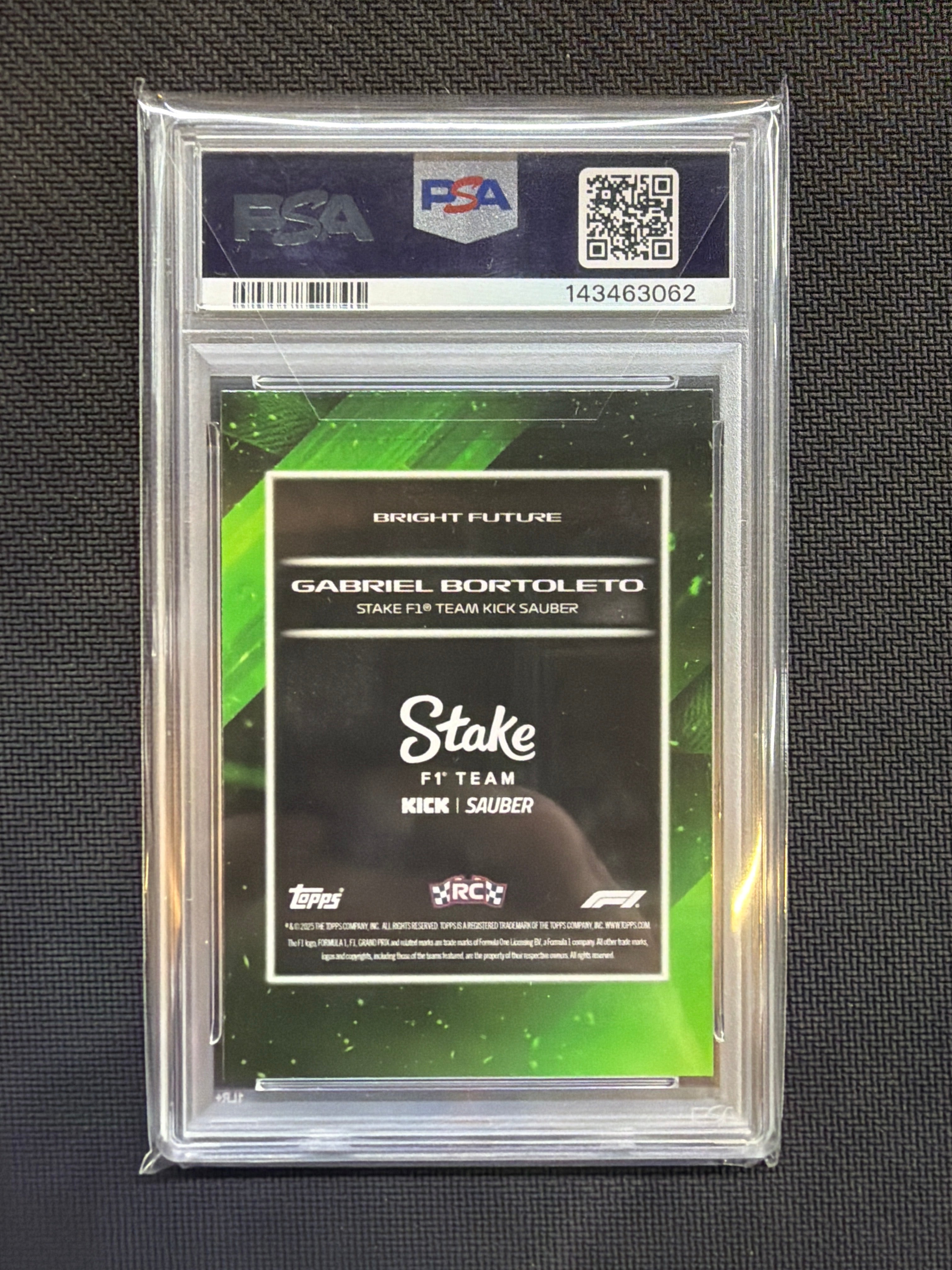 2025 Topps Lights Out Gabriel Bortoleto Bright Fututre Rookie PSA 10