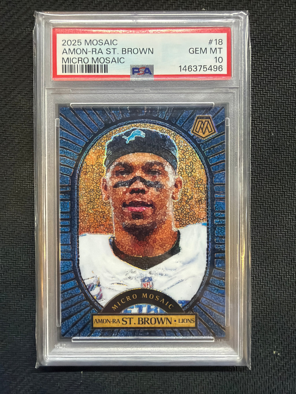 2025 Mosaic Amon-Ra St. Brown Micro Mosaic #18 PSA 10 496 Lions
