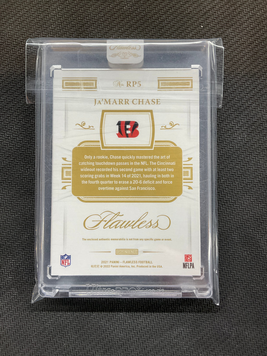 2021 Panini Flawless Ja'Marr Chase Rookie Patch Ruby /15